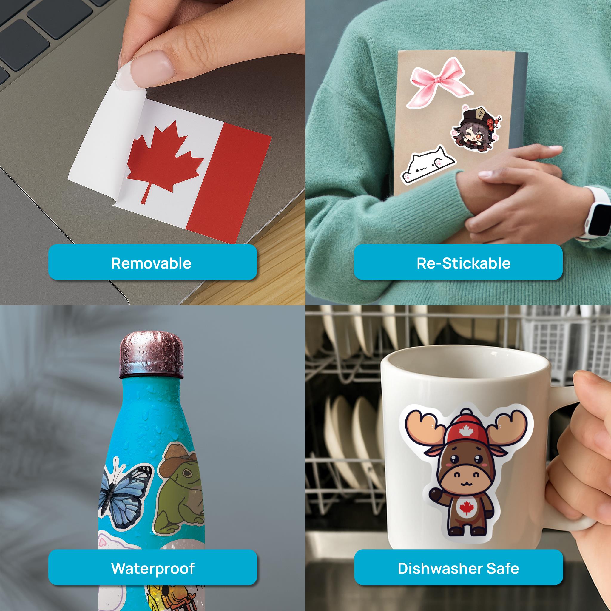 Autocollant en vinyle mignon en forme d'élan