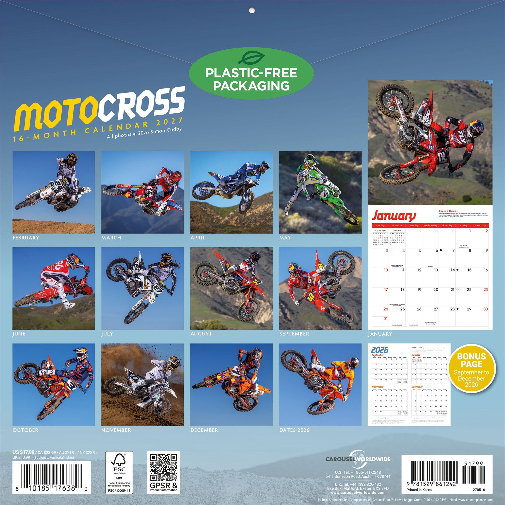 Calendrier mural Motocross 2027