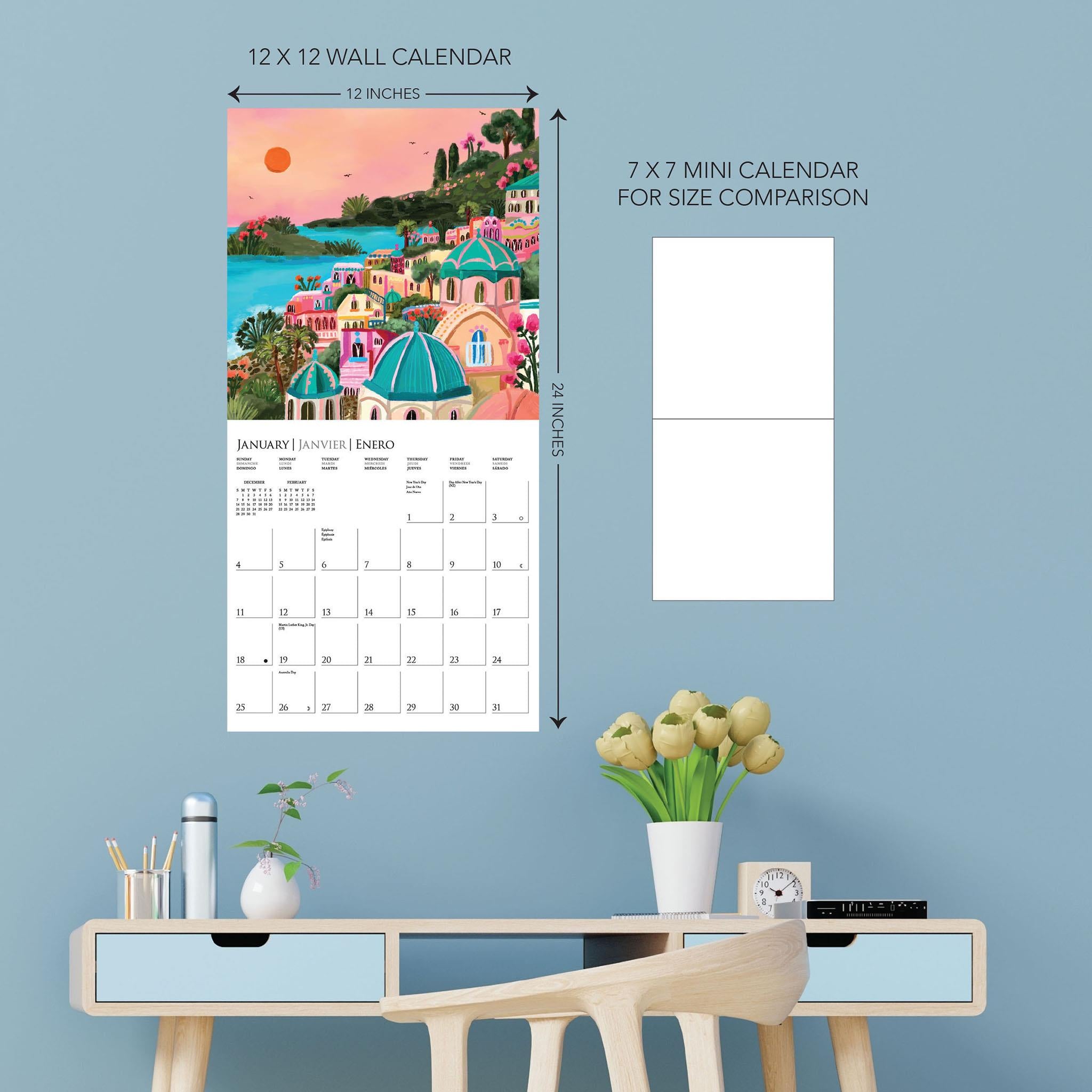 Calendrier mural Tour du monde 2026 - Disponible uniquement en ligne