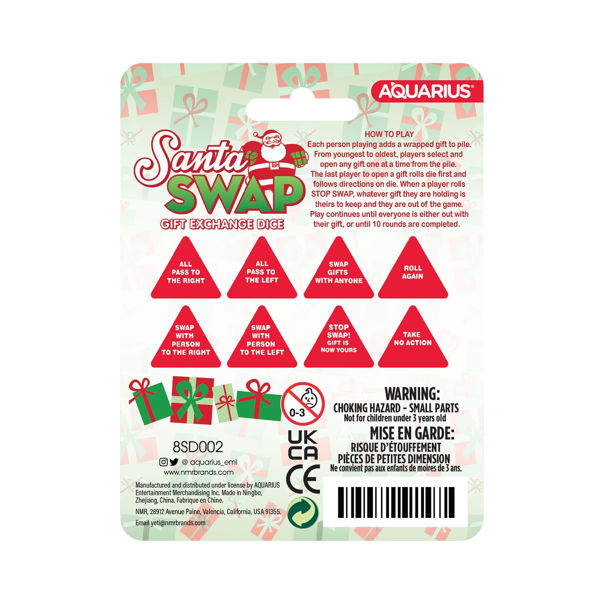 Jeu de dés à 8 faces Santa Swap