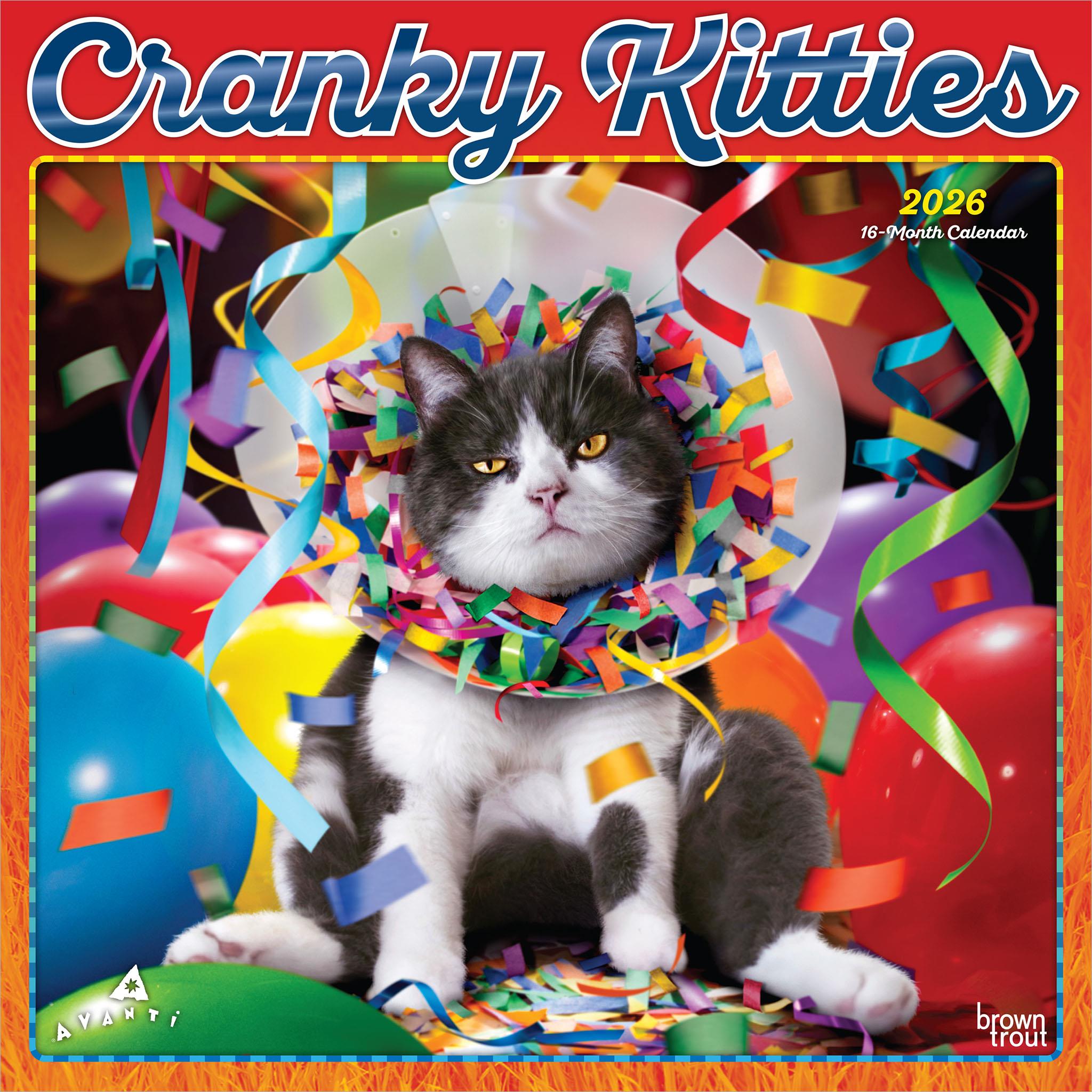 Calendrier mural Avanti Cranky Kitties 2026 - Disponible uniquement en ligne