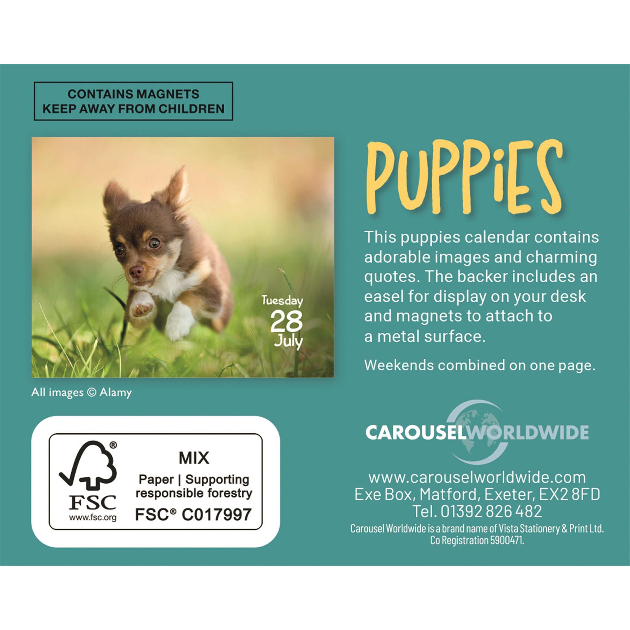 Puppies 2026 Small Box Calendar