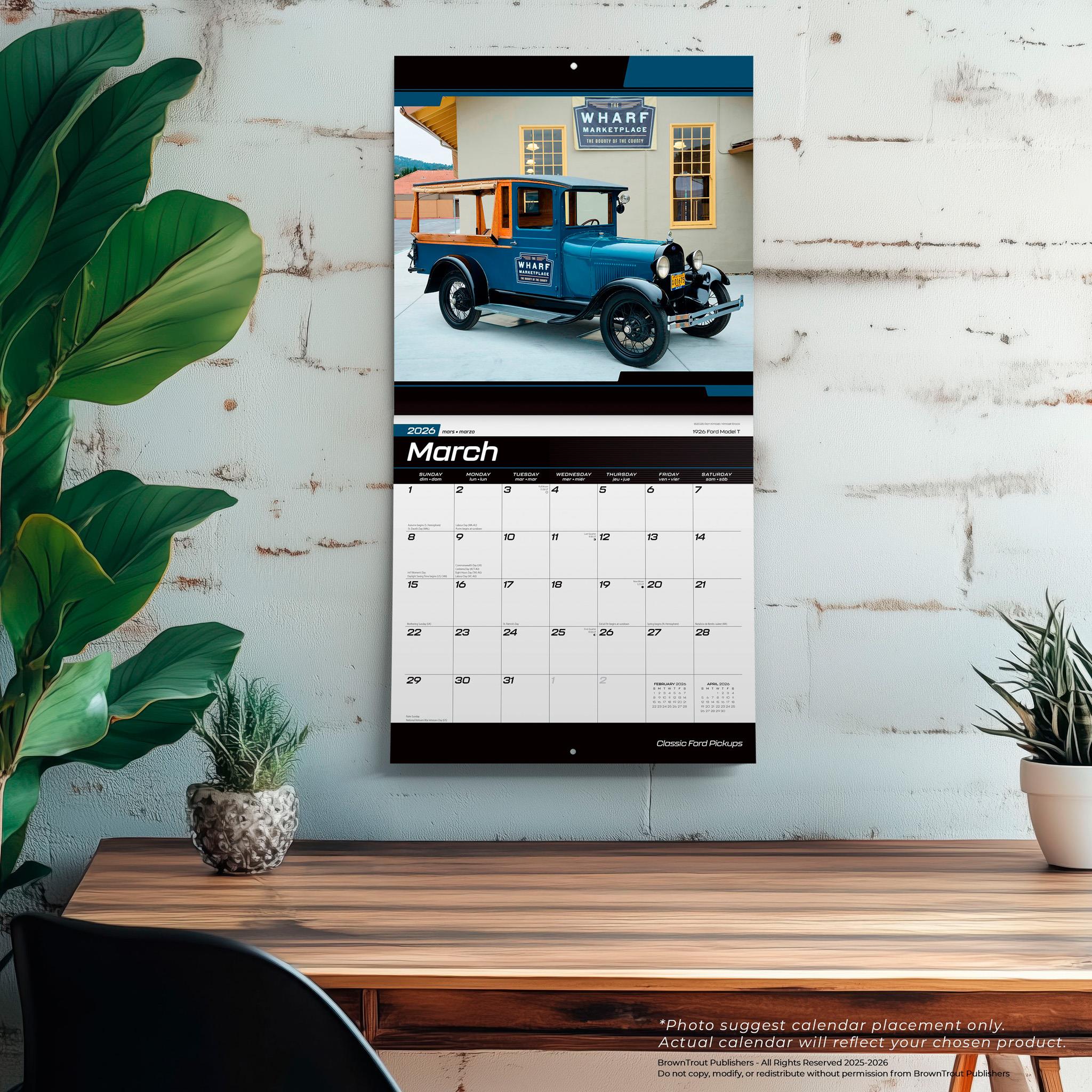 Ford Pickups Classic 2026 Wall Calendar