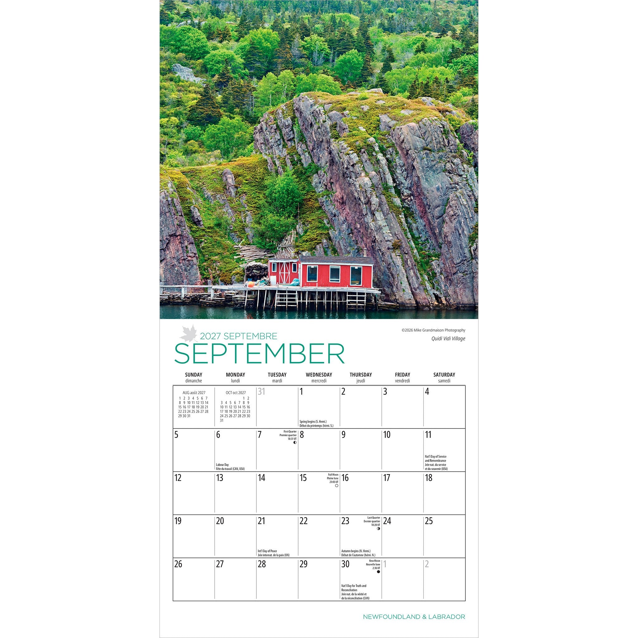 Newfoundland and Labrador 2027 Mini Calendar