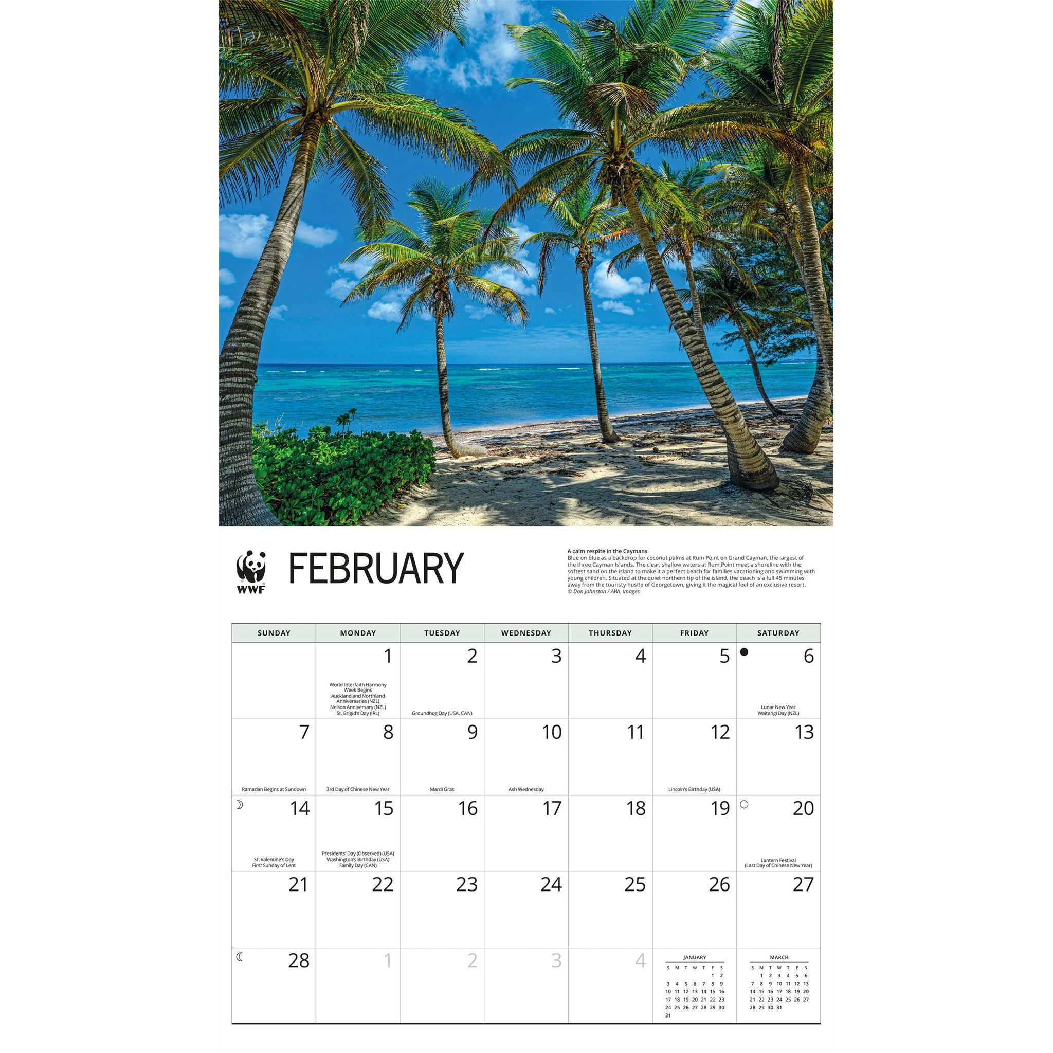 Calendrier mural 2027 WWF Îles