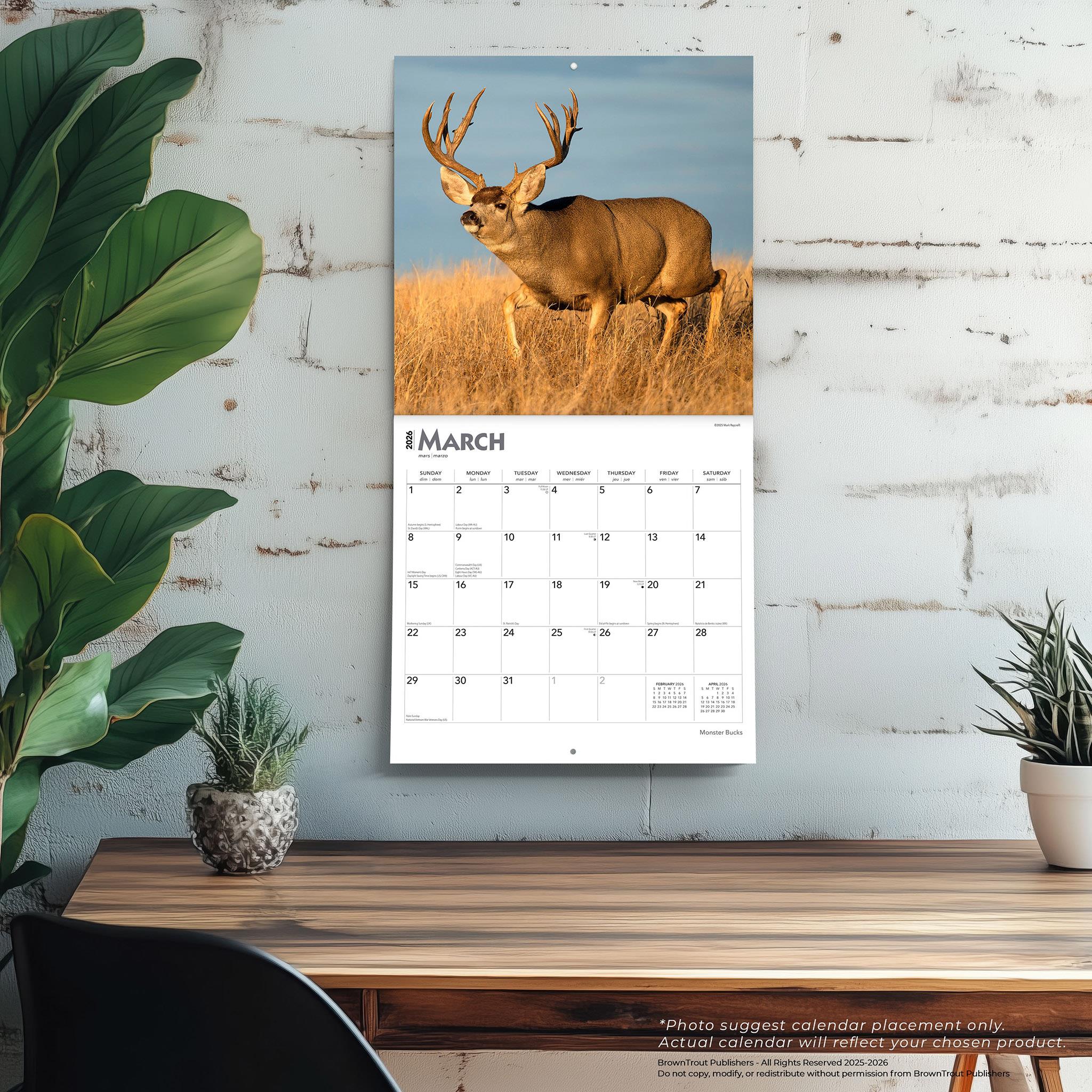 Monster Bucks 2026 Wall Calendar - Online Only