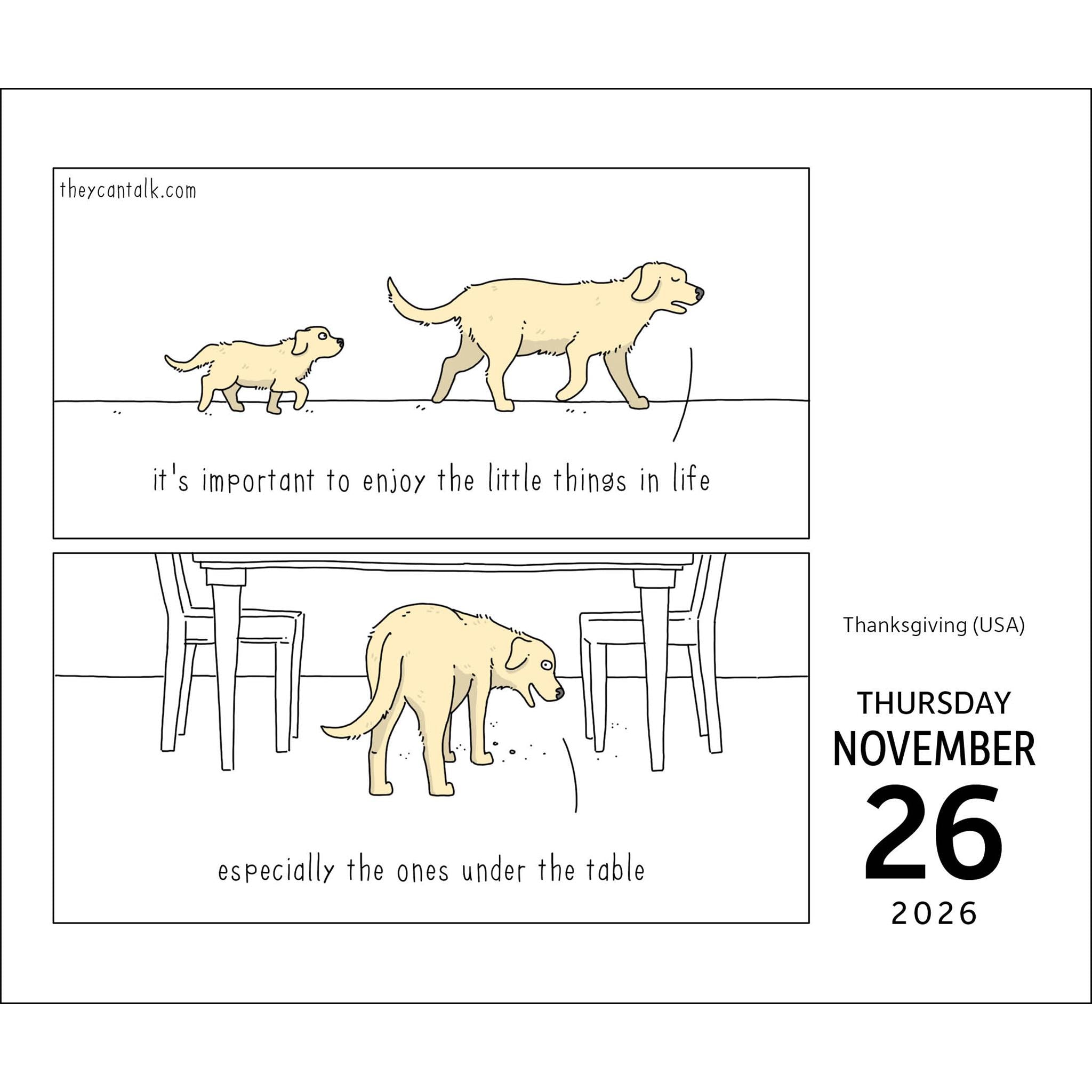 Calendrier de la boîte They Can Talk Comics 2026