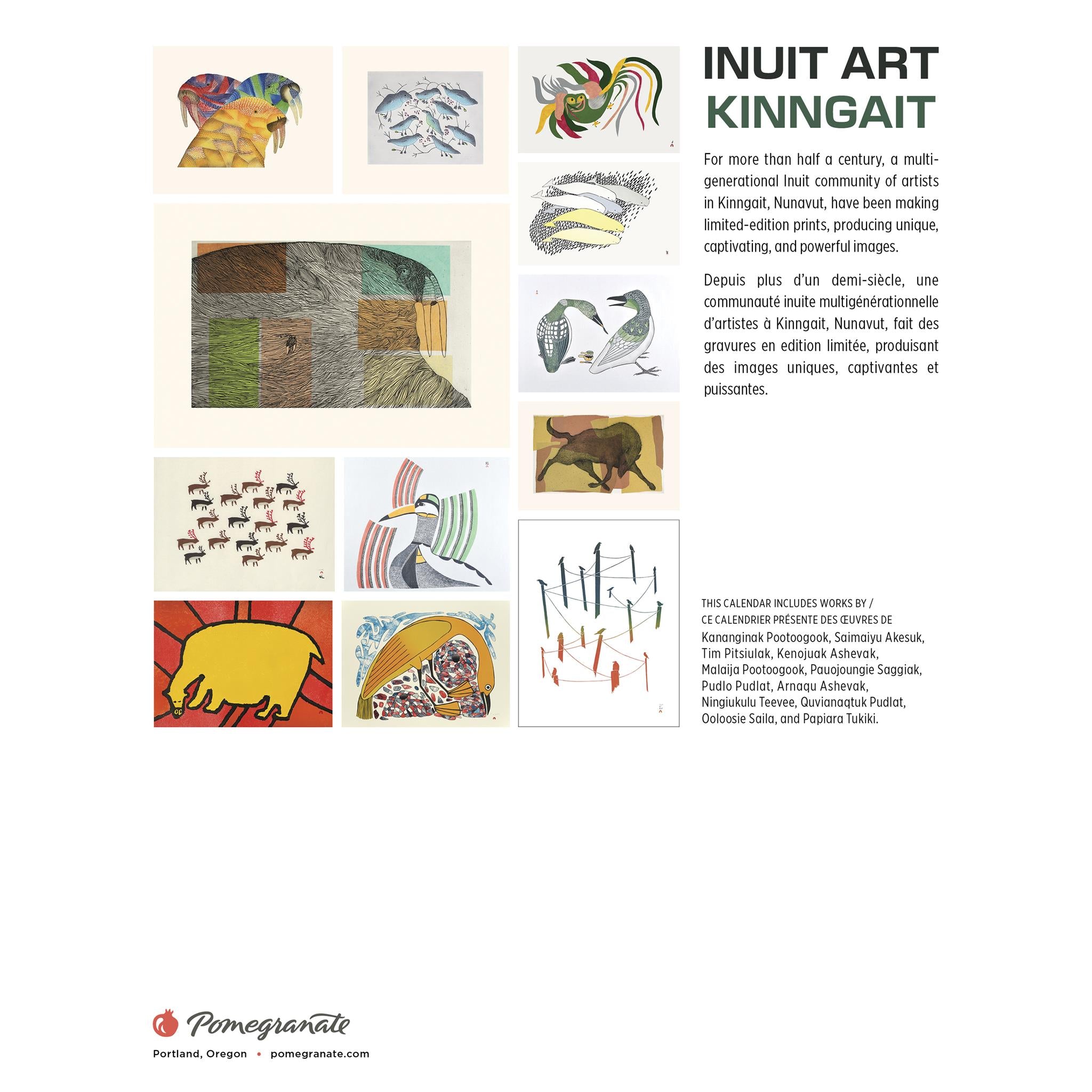 Mini-calendrier d'art inuit de Cape Dorset 2026