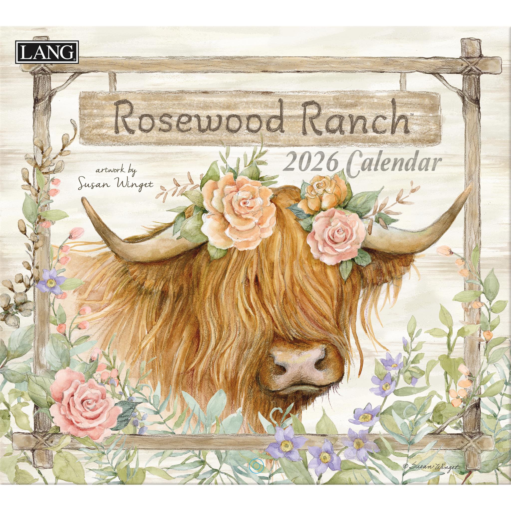 Calendrier mural Rosewood Ranch édition spéciale 2026 avec impression