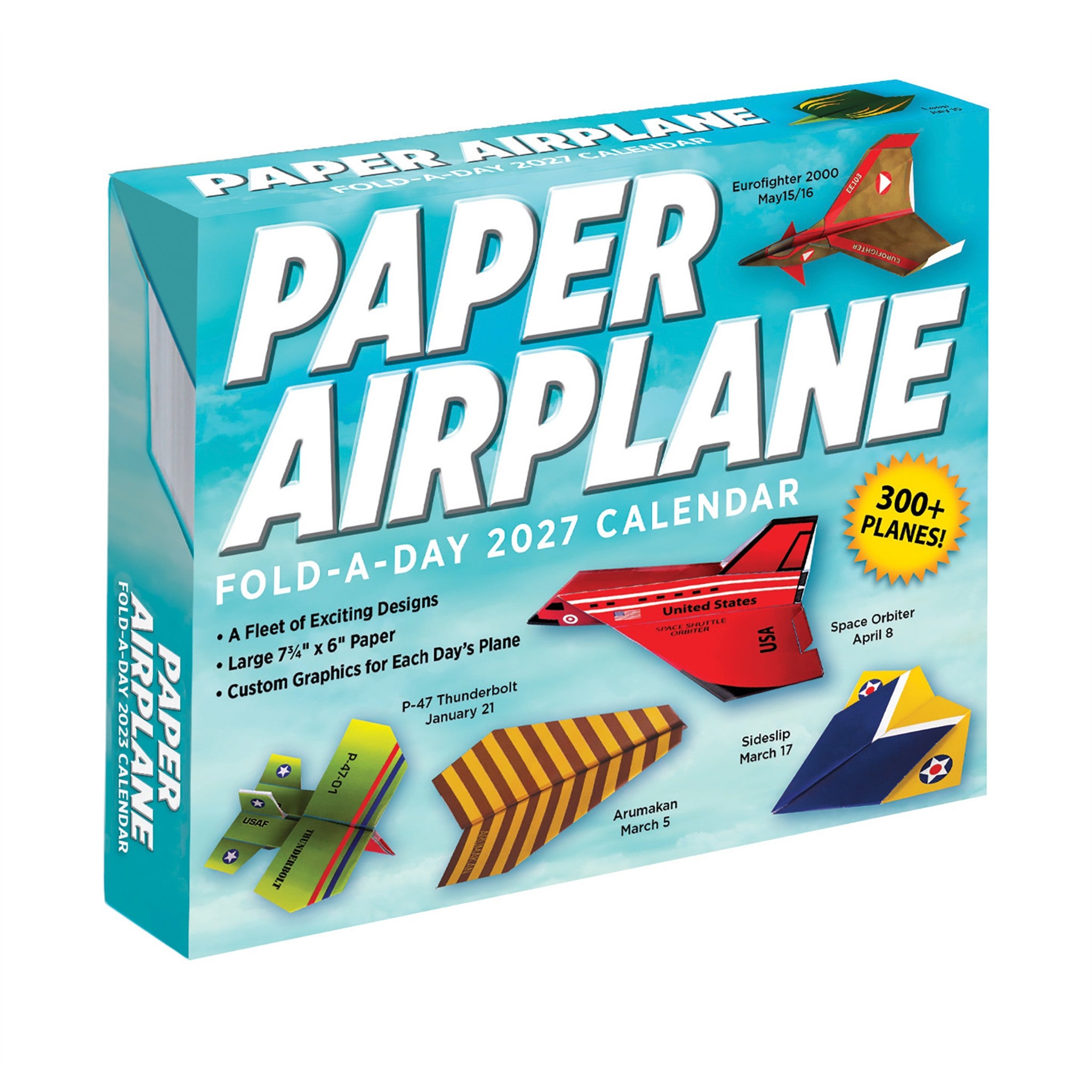 Paper Airplane Fold-A-Day 2027 Box Calendar