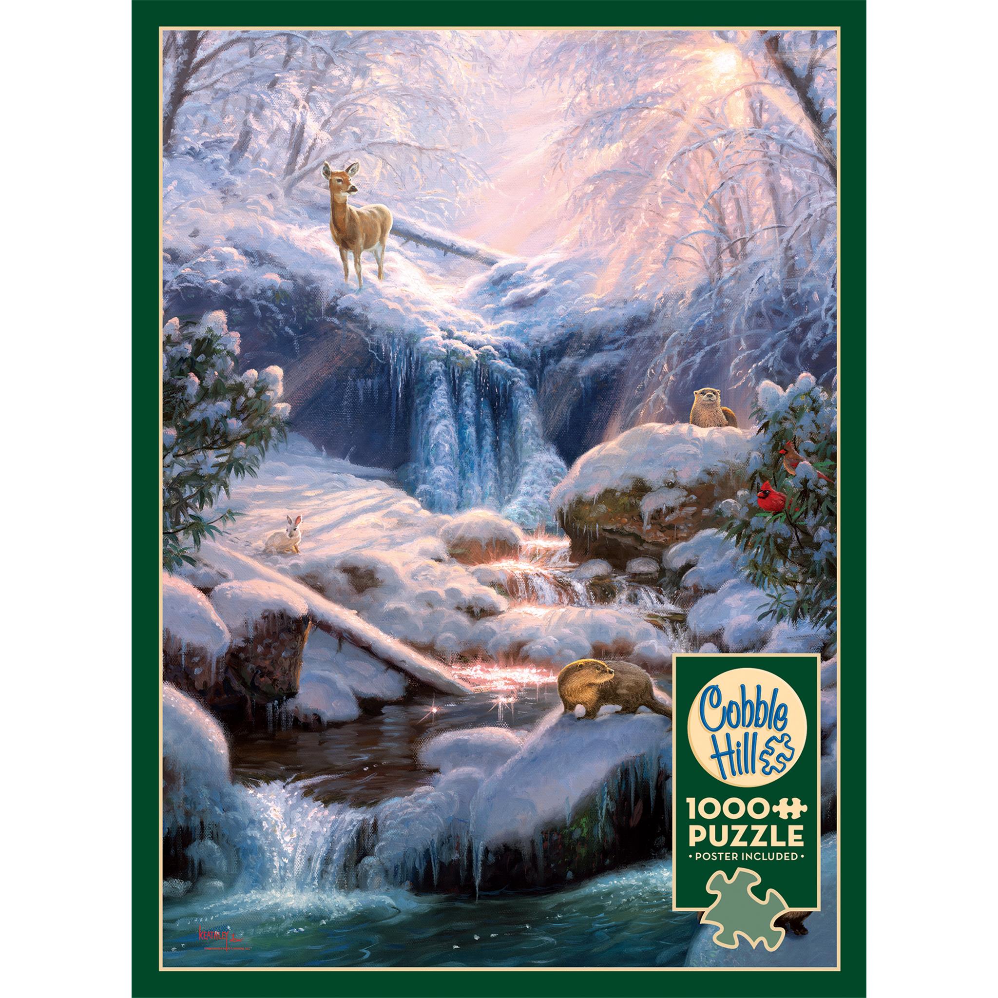 Mystic Falls in Winter 1000 Piece Puzzle Cobble Hill
