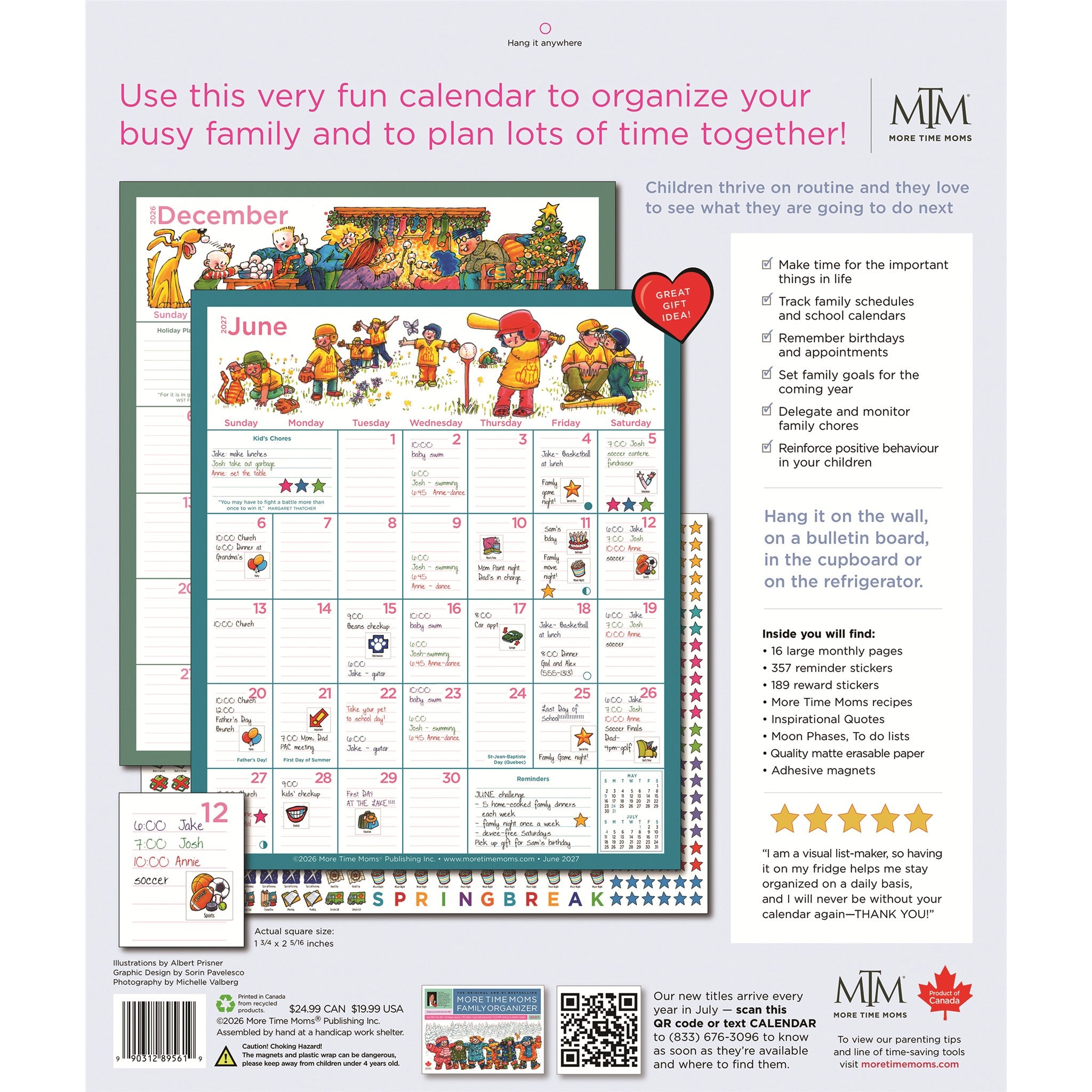 Fridge Calendar 2026-2027 Wall Calendar