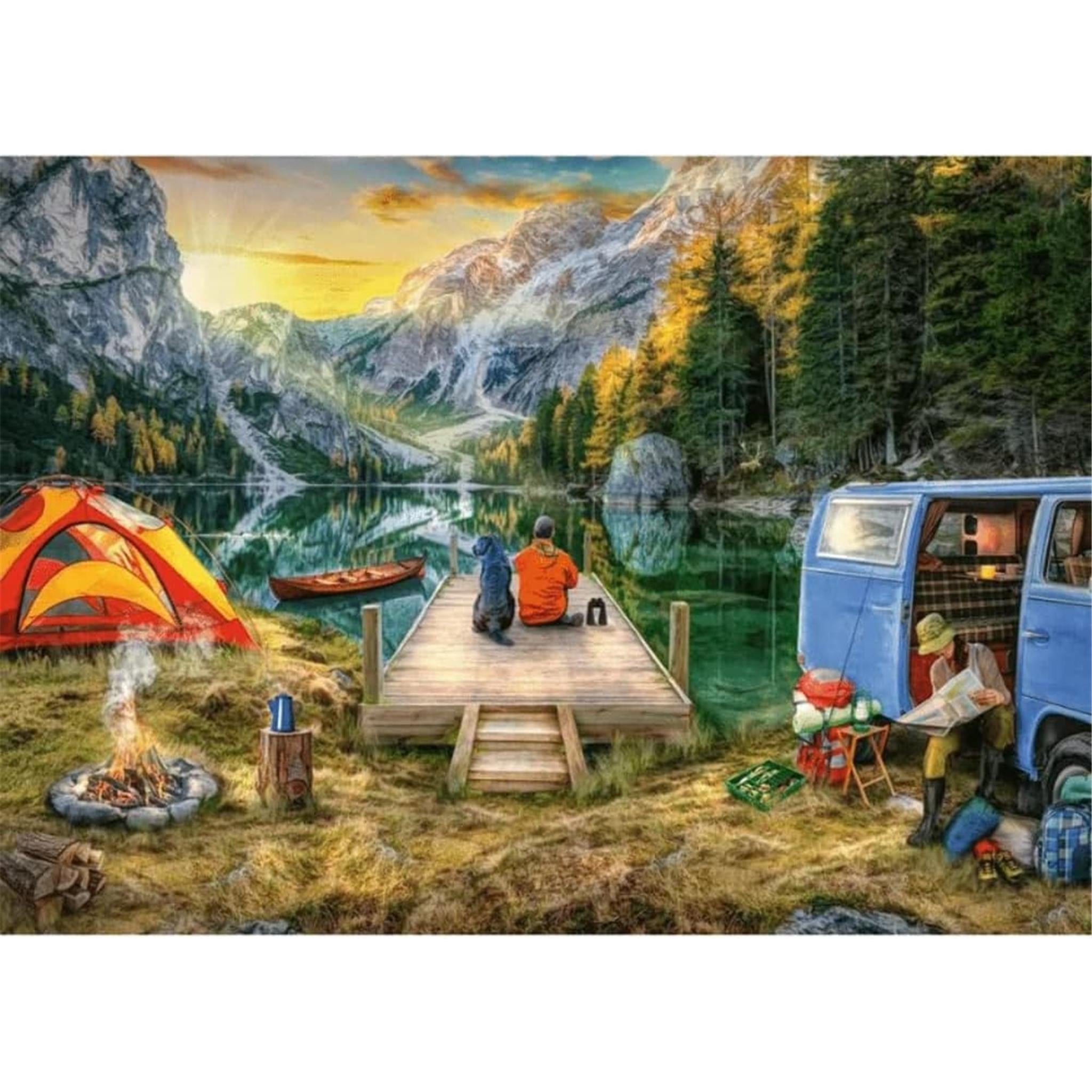 Puzzle Ravensburger 1000 pièces « Camping paisible »