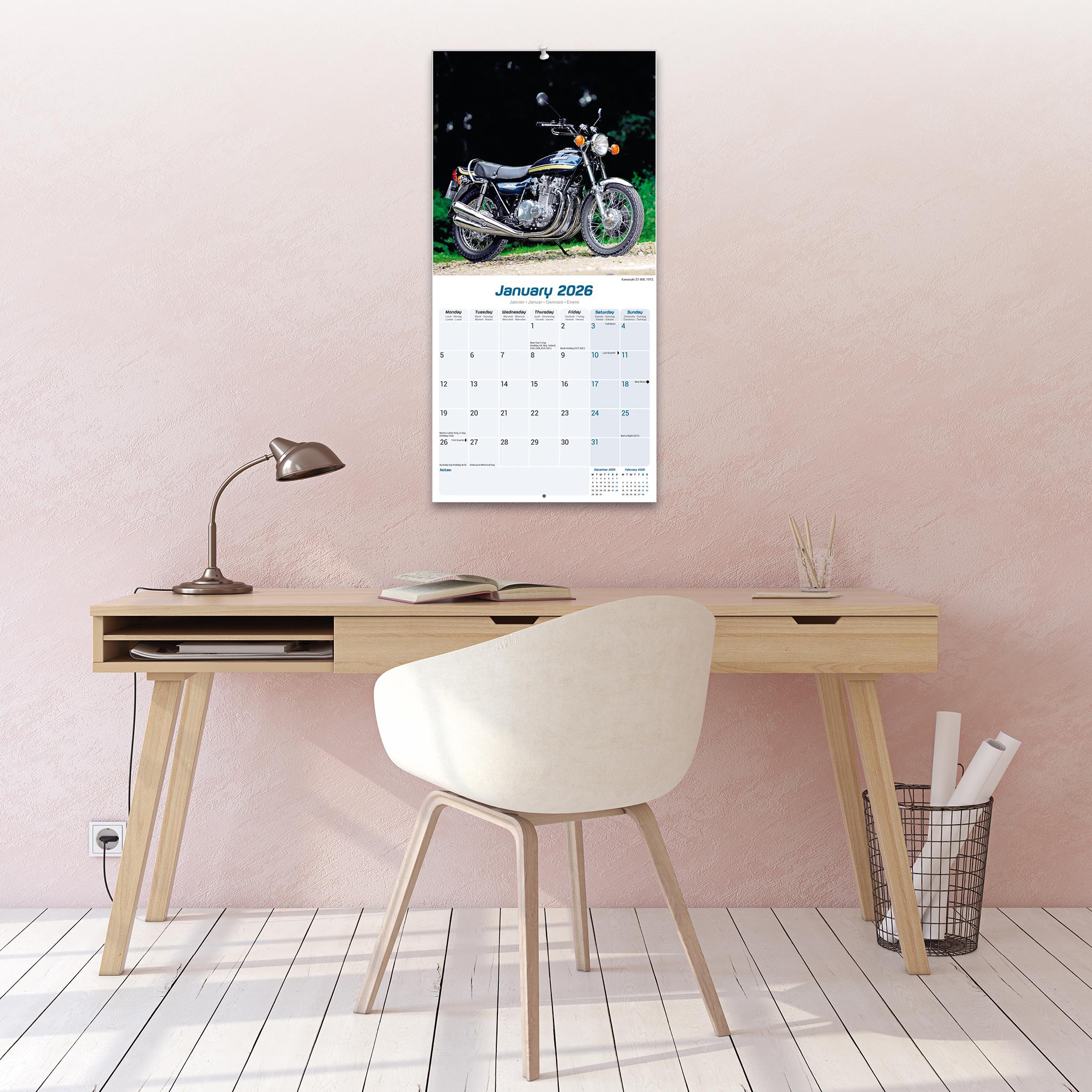 70s Superbikes 2026 Wall Calendar