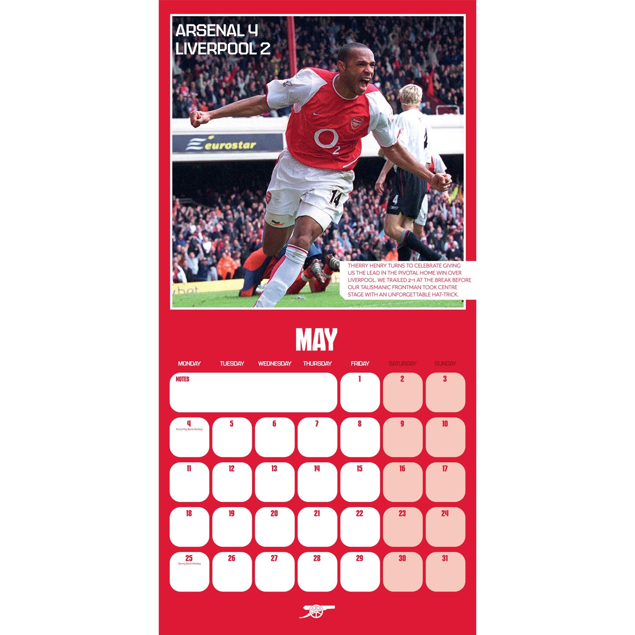 Arsenal 2026 Wall Calendar