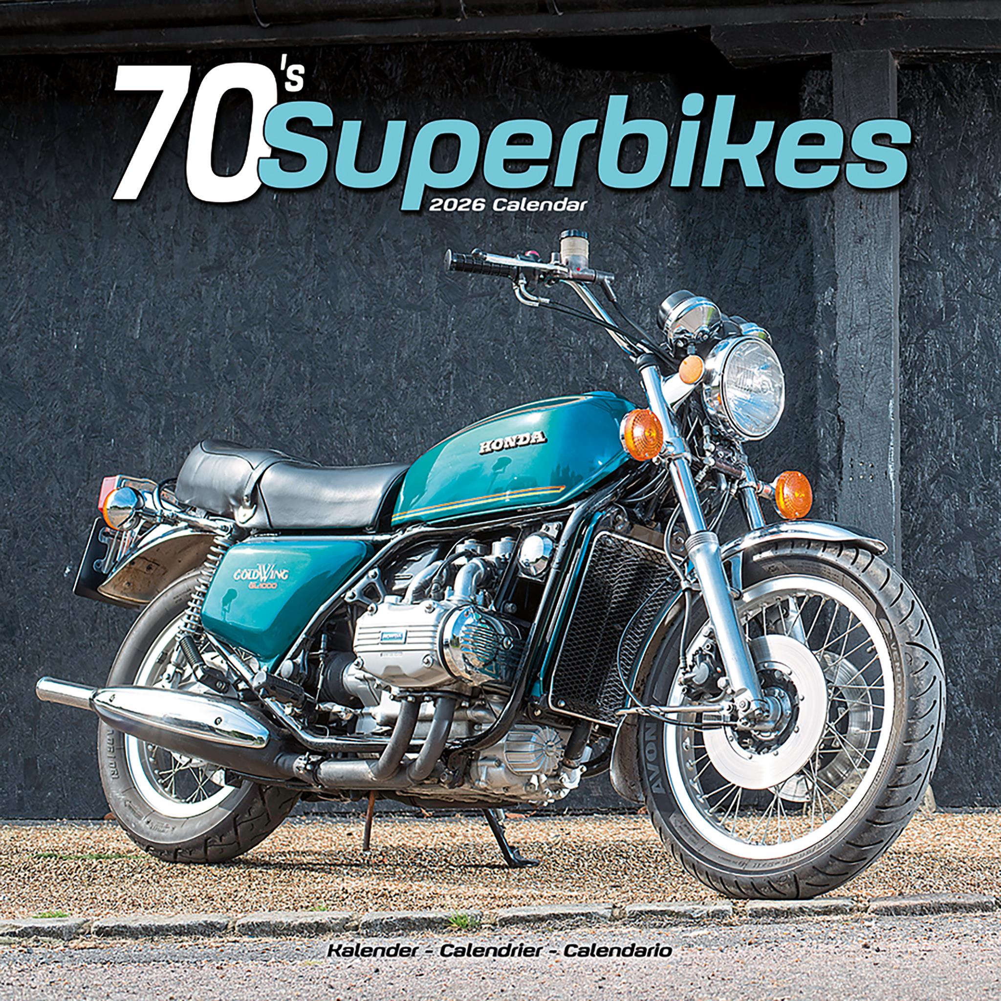 Calendrier mural des superbikes des années 70 (2026)