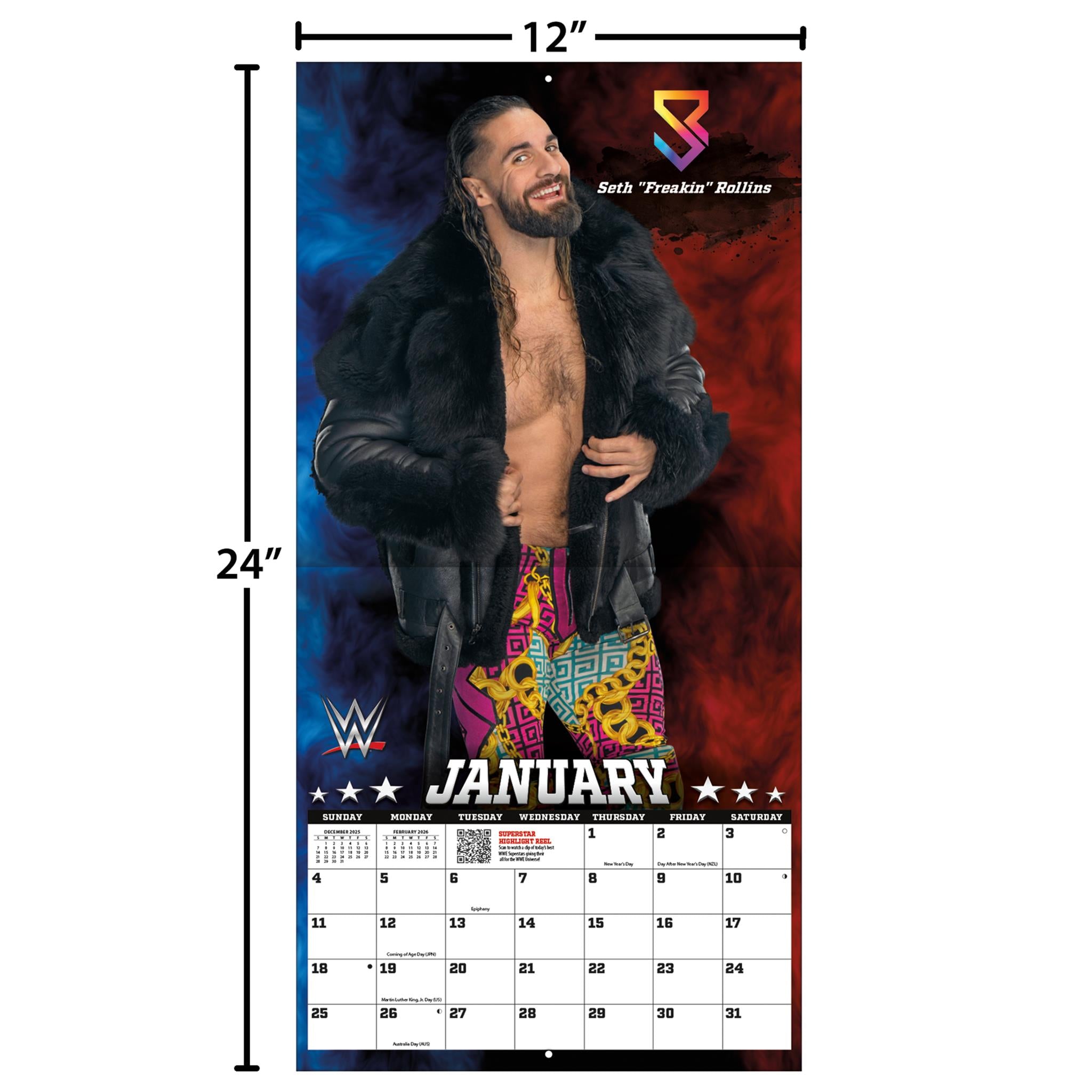 Calendrier mural WWE Superstars 2026