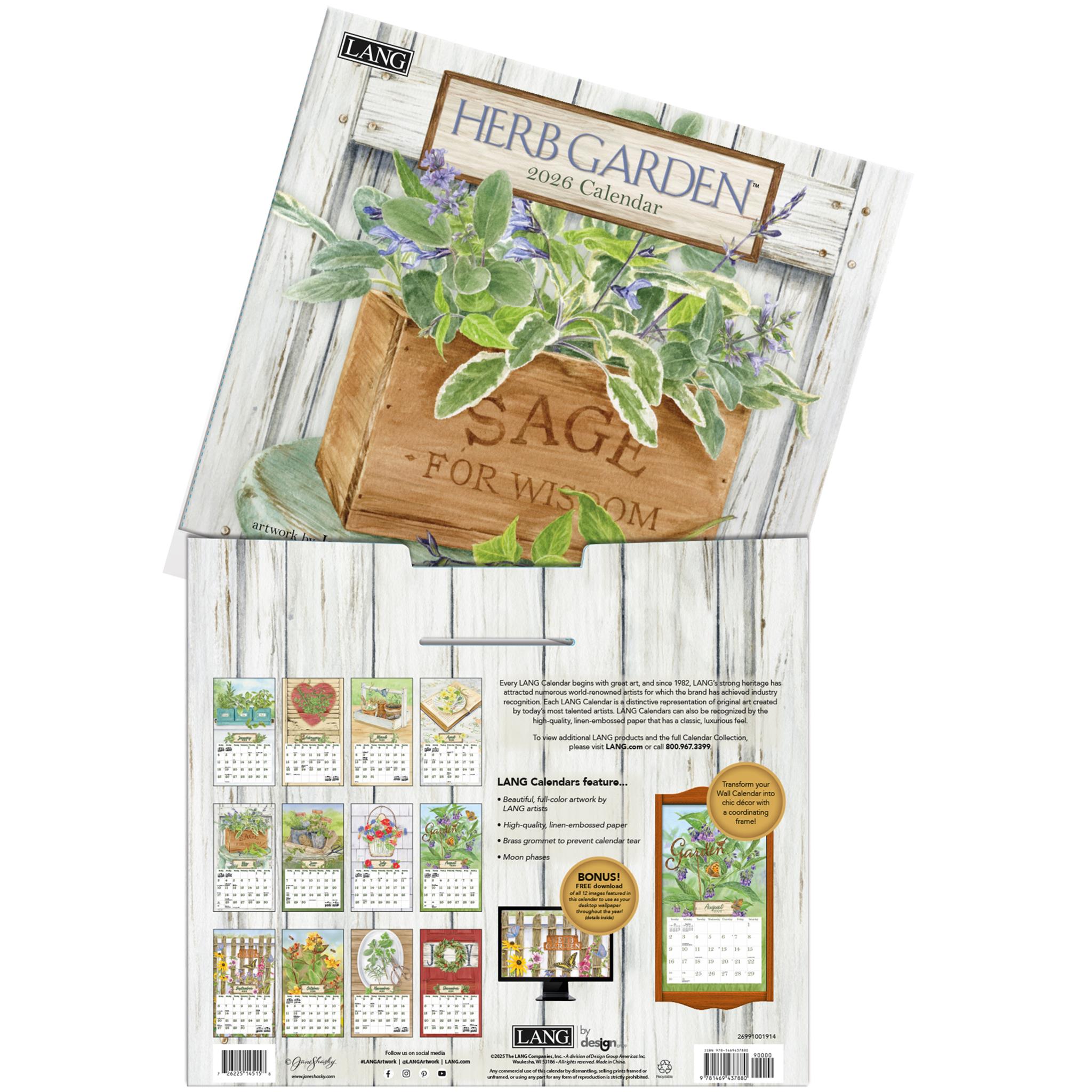 Herb Garden 2026 Deluxe Wall Calendar - Online Only