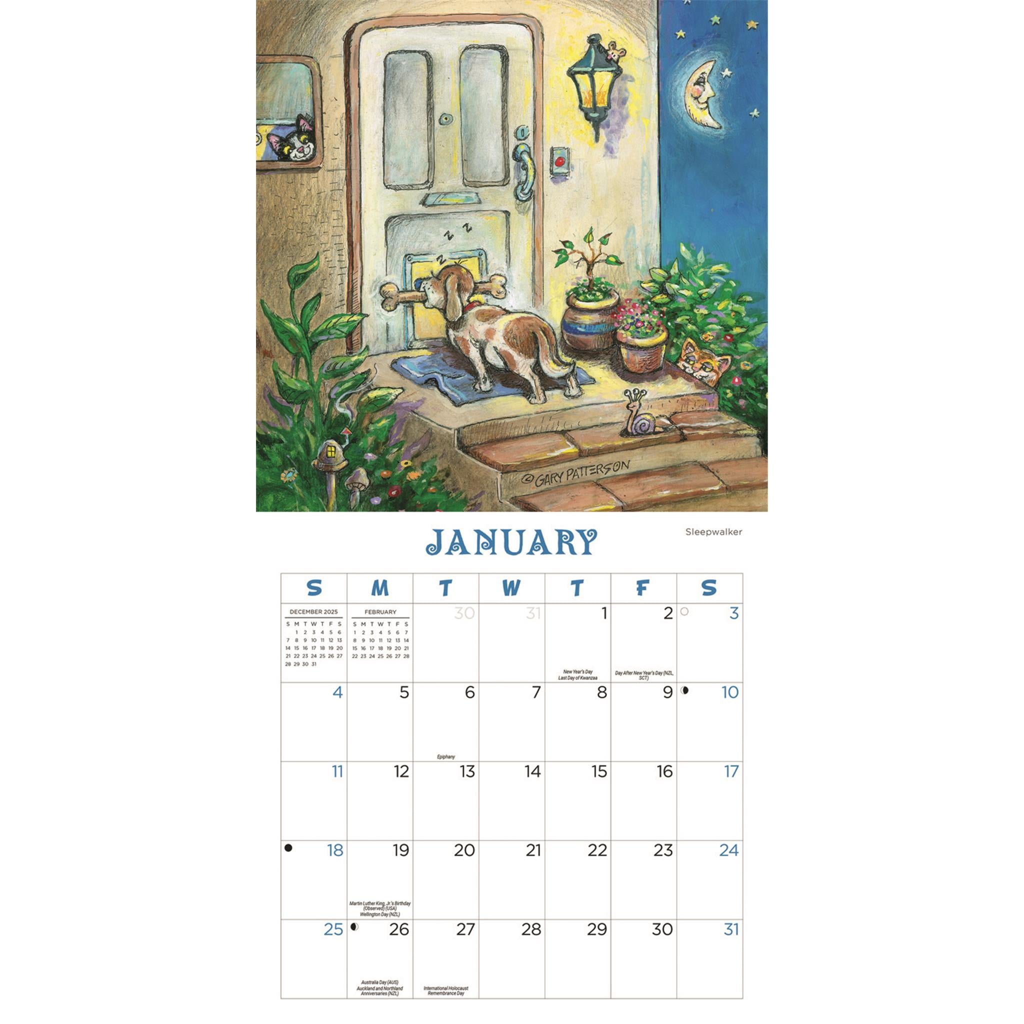 Calendrier magnétique miniature Gary Patterson Dogs 2026
