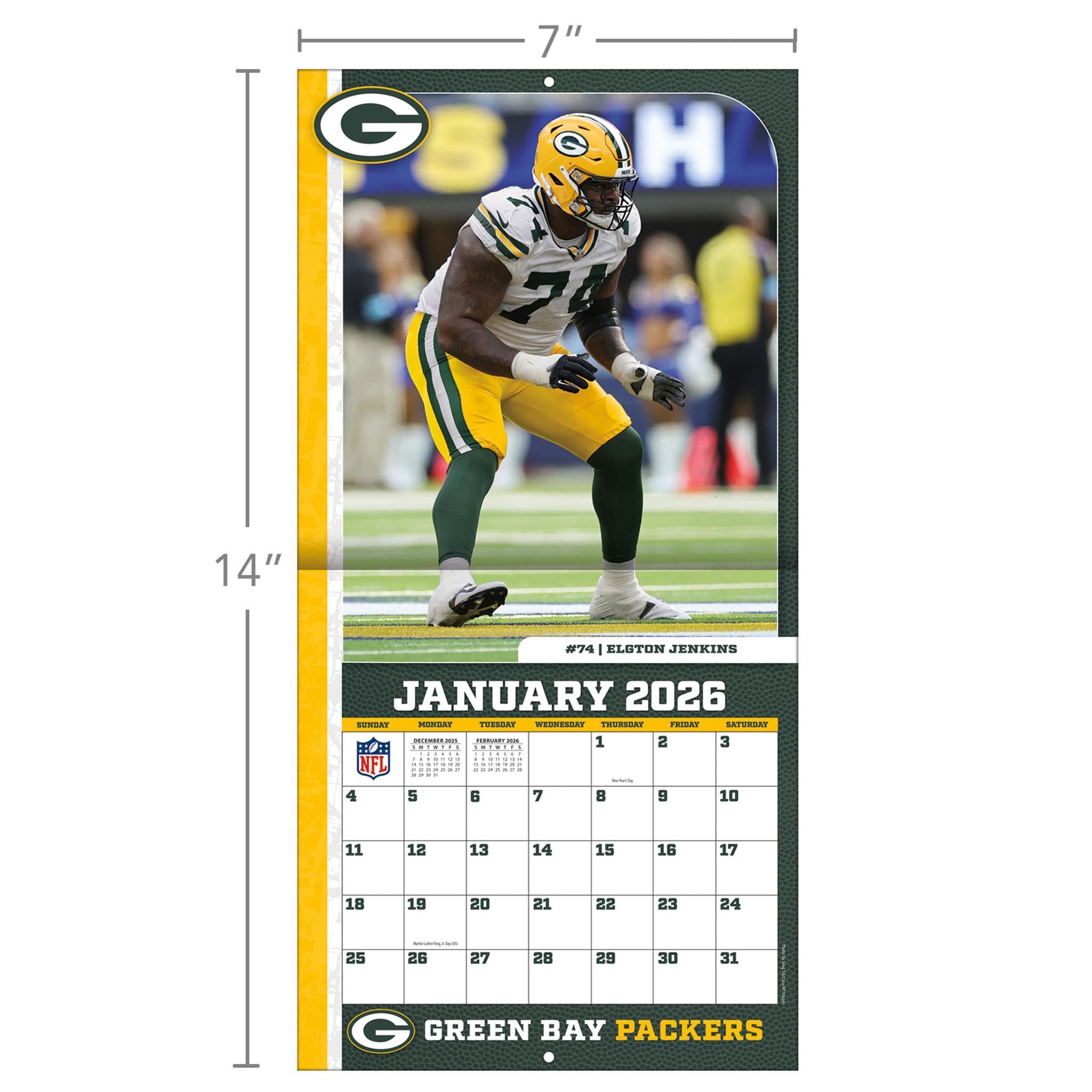 NFL Green Bay Packers 2026 Mini Calendar - Online Only