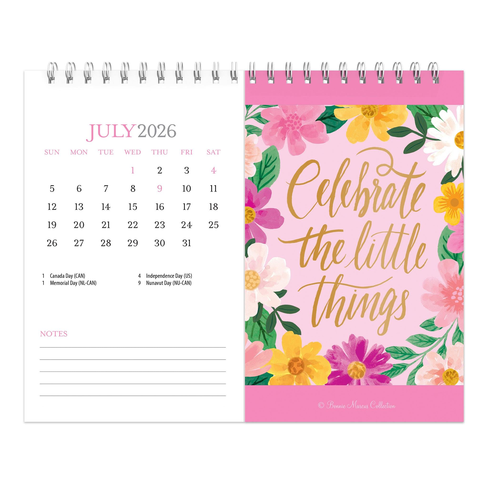 Calendrier chevalet double vue Bonnie Marcus 2026 - Disponible uniquement en ligne