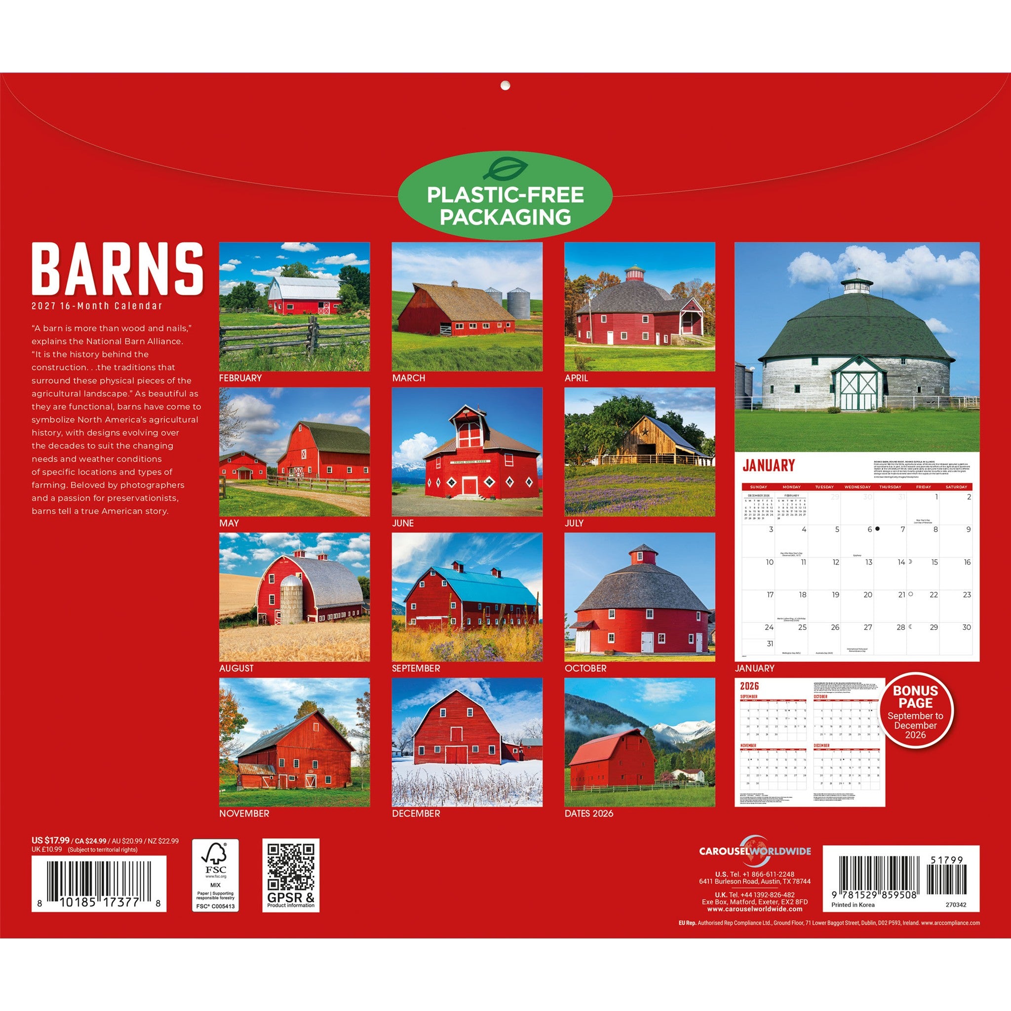 Calendrier mural 2027 – Granges