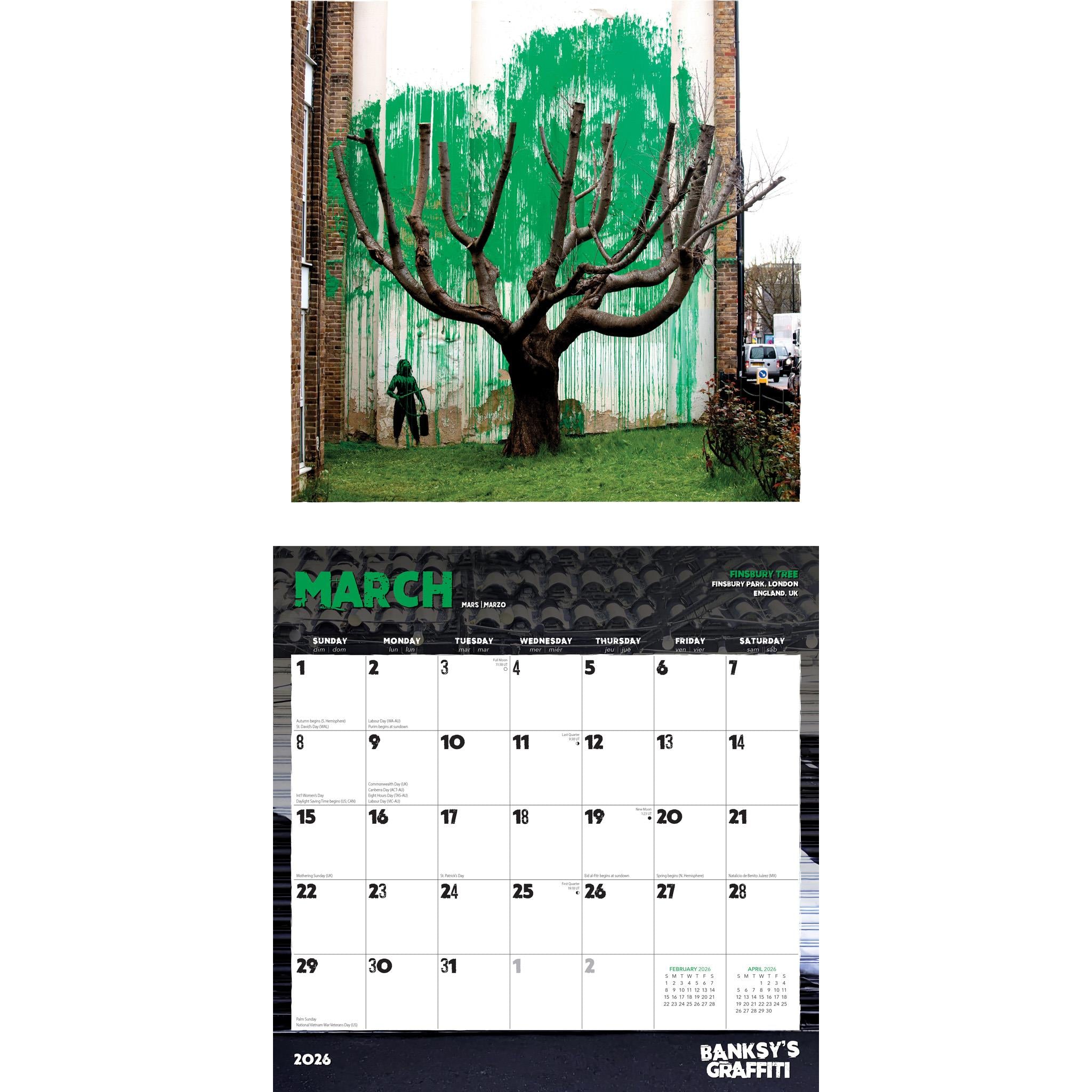 Banksy Graffiti 2026 Wall Calendar
