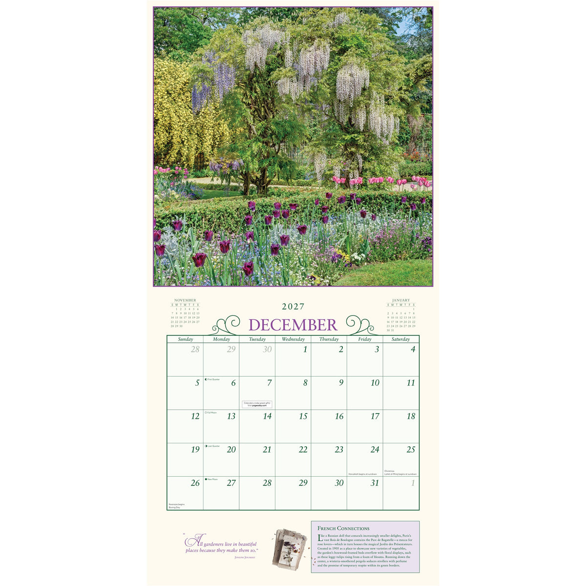 Calendrier mural Jardin secret 2027