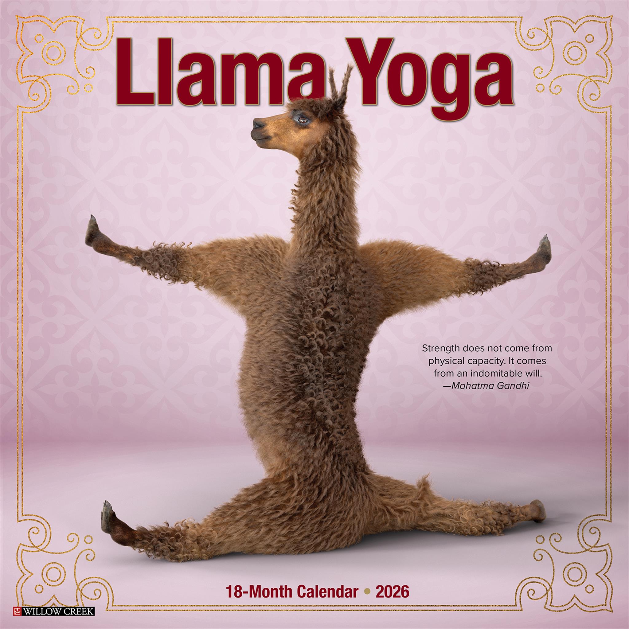 Calendrier mural Llama Yoga 2026