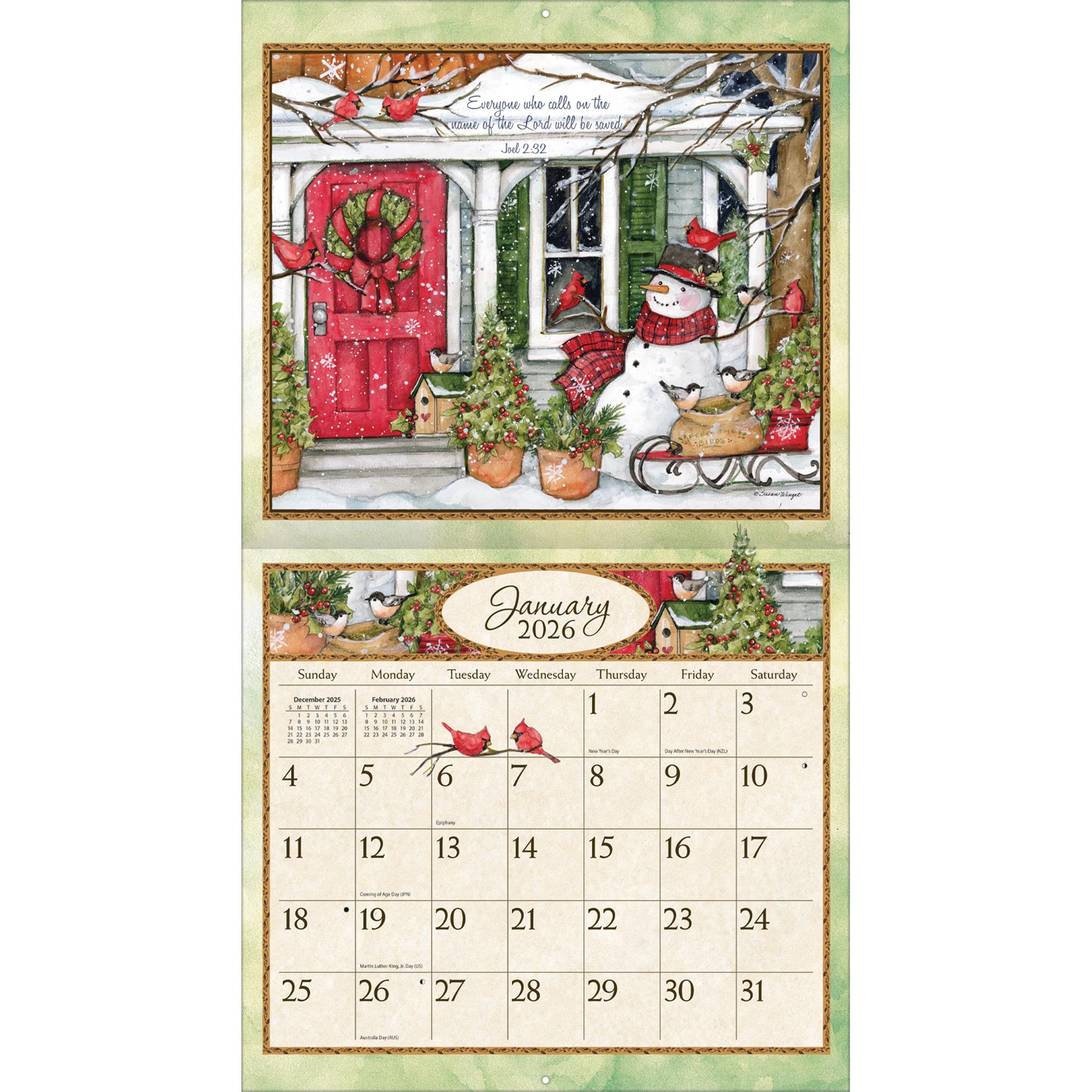 Bountiful Blessings 2026 Deluxe Special Edition Wall Calendar with Print
