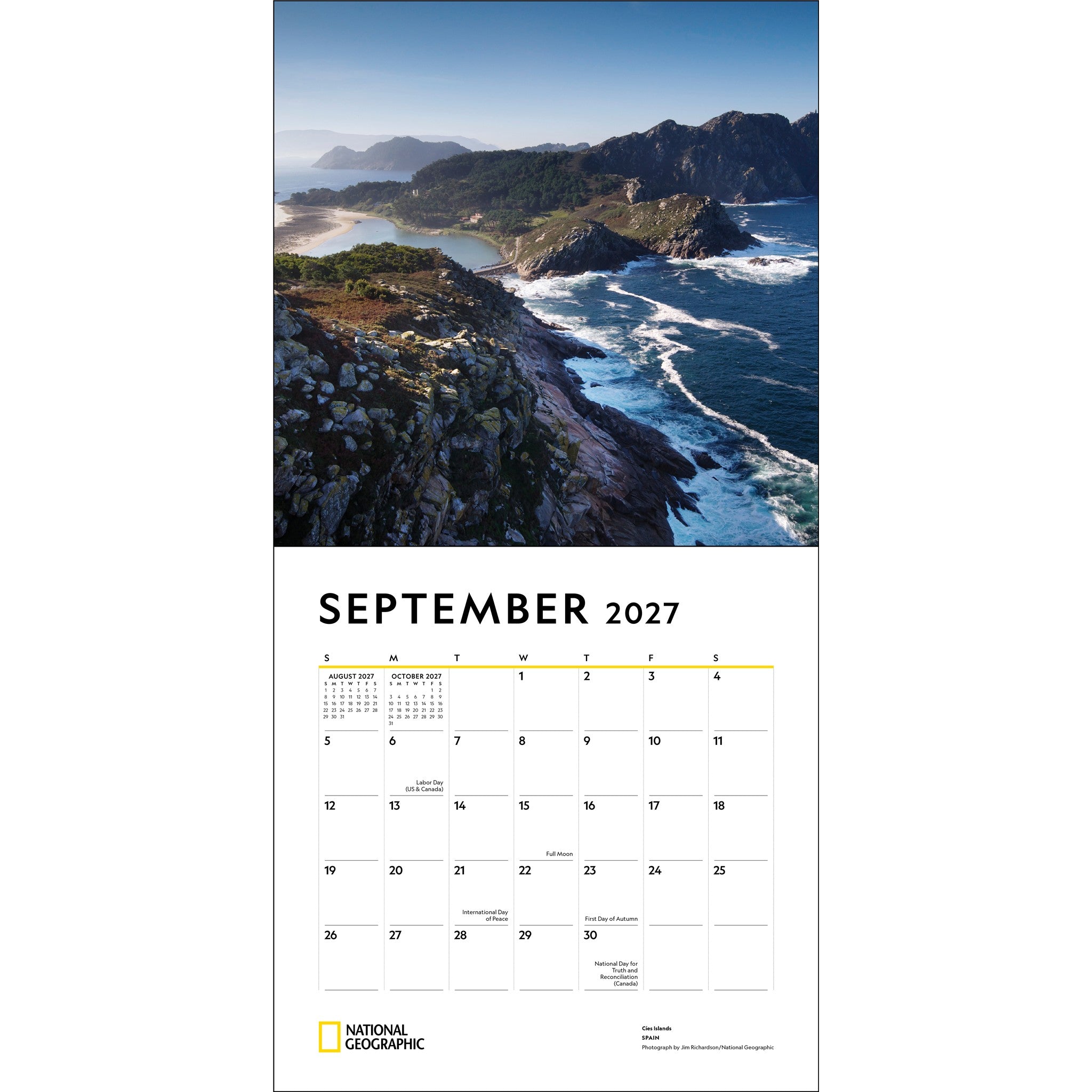 National Geographic: Most Beautiful Places 2027 Wall Calendar