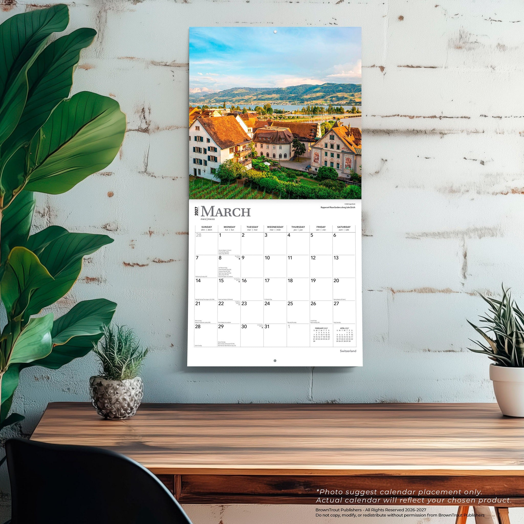 Switzerland 2027 Wall Calendar