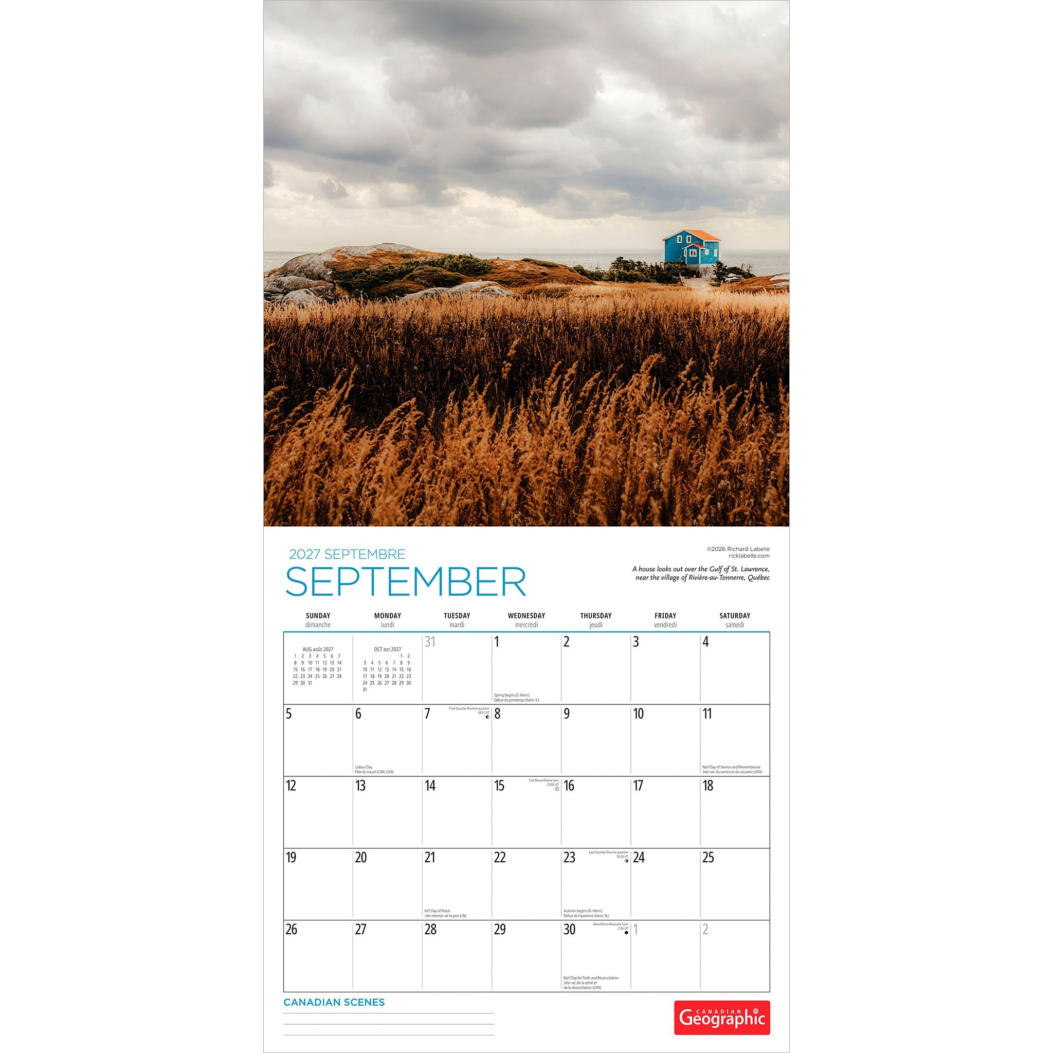 Canadian Geographic Canadian Scenes 2027 Wall Calendar