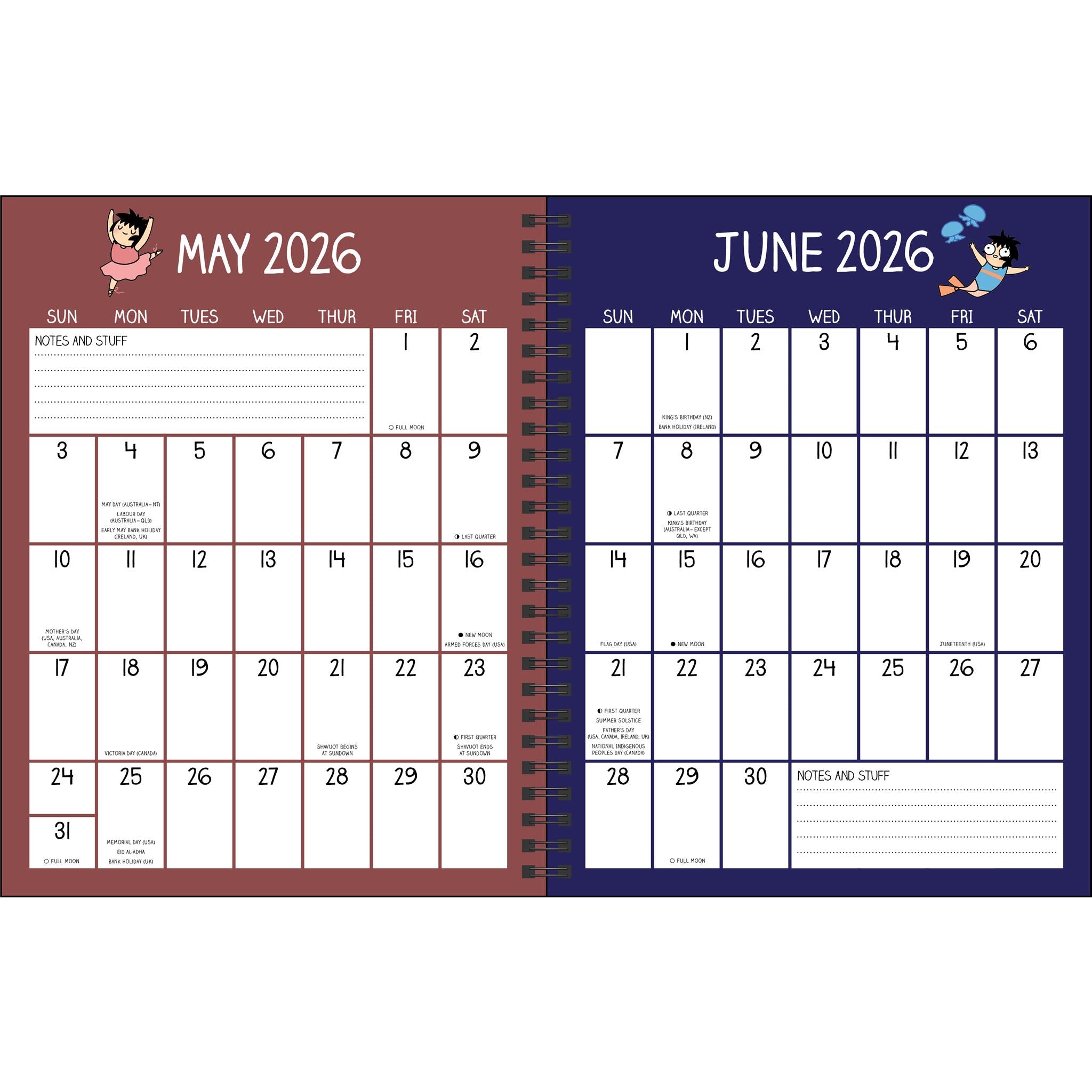 Calendrier des fiançailles 2026 de Sarah's Scribbles