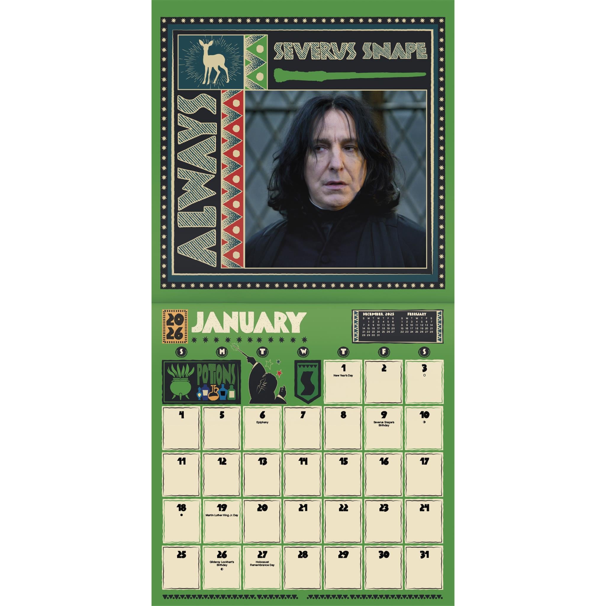 Harry Potter Exclusive with Decal 2026 Deluxe Wall Calendar