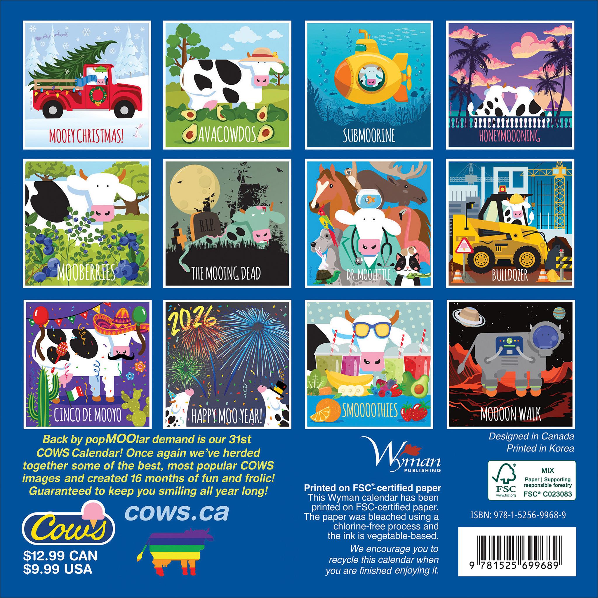 Mini-calendrier 2026 de Cows Creamery