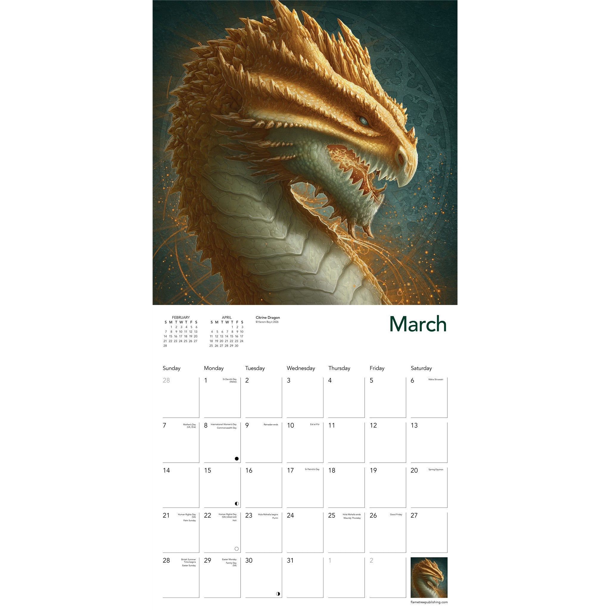 Dragons 2027 Wall Calendar