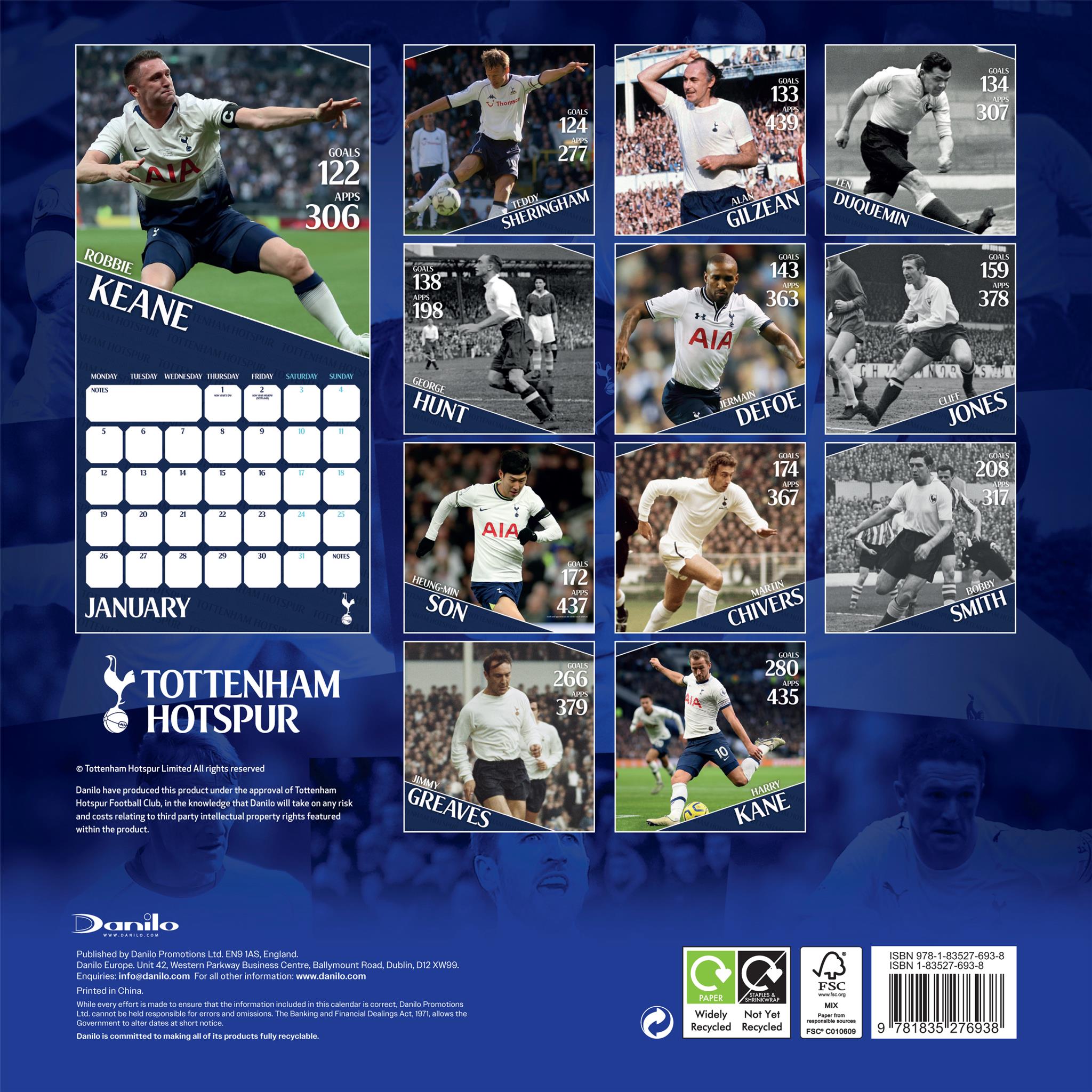 Calendrier mural Tottenham Hotspur 2026