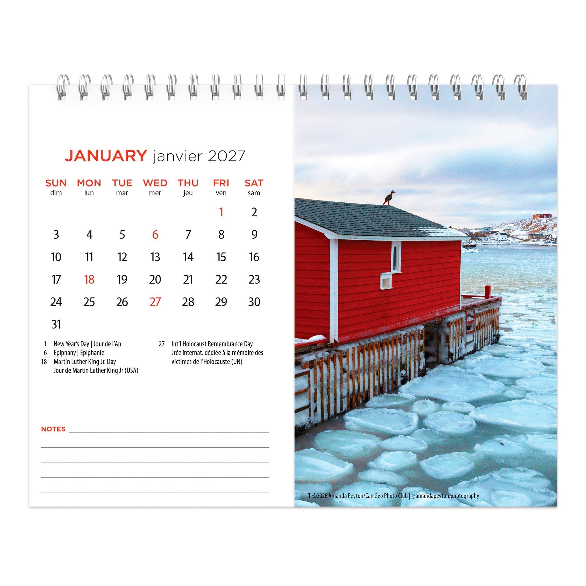 Canadian Geographic Scenic Canada Double-View 2027 Easel Calendar