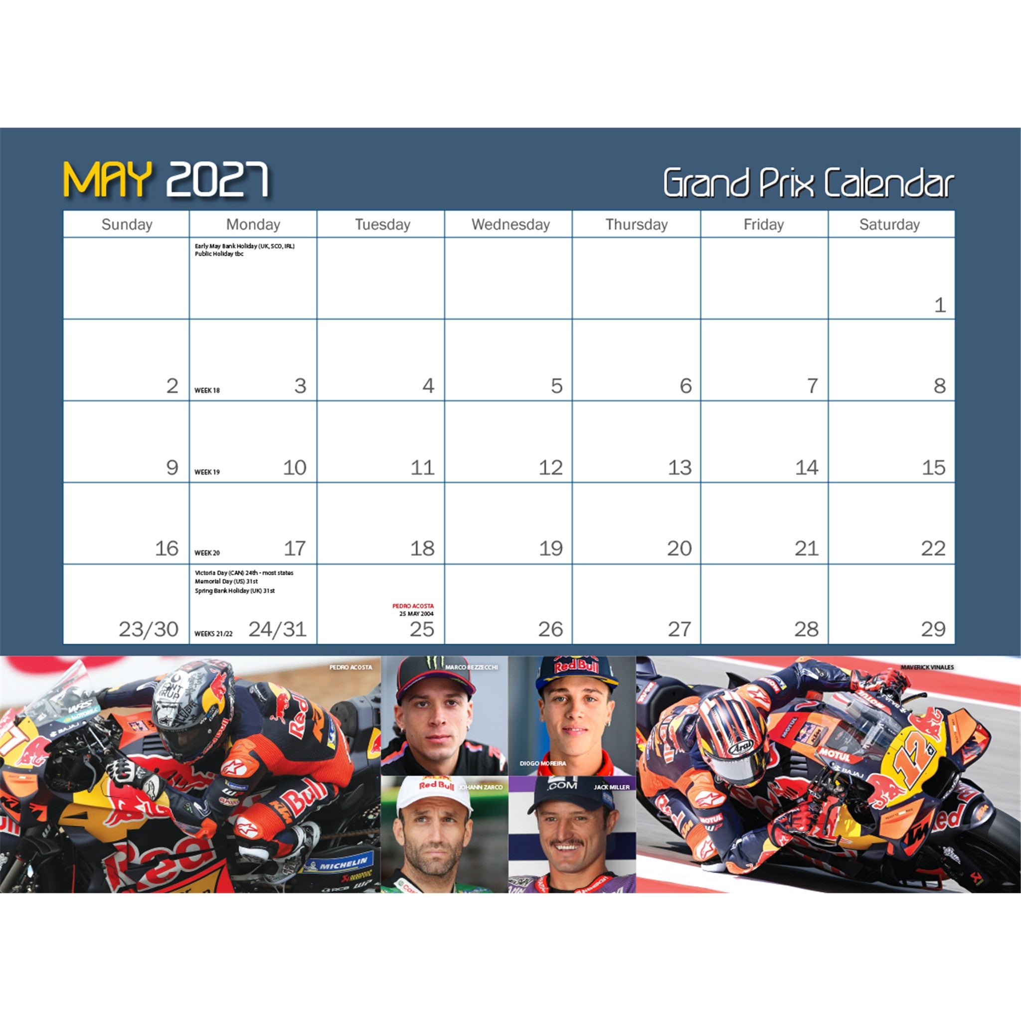 Motocourse Grand Prix and Superbike 2027 Wall Calendar