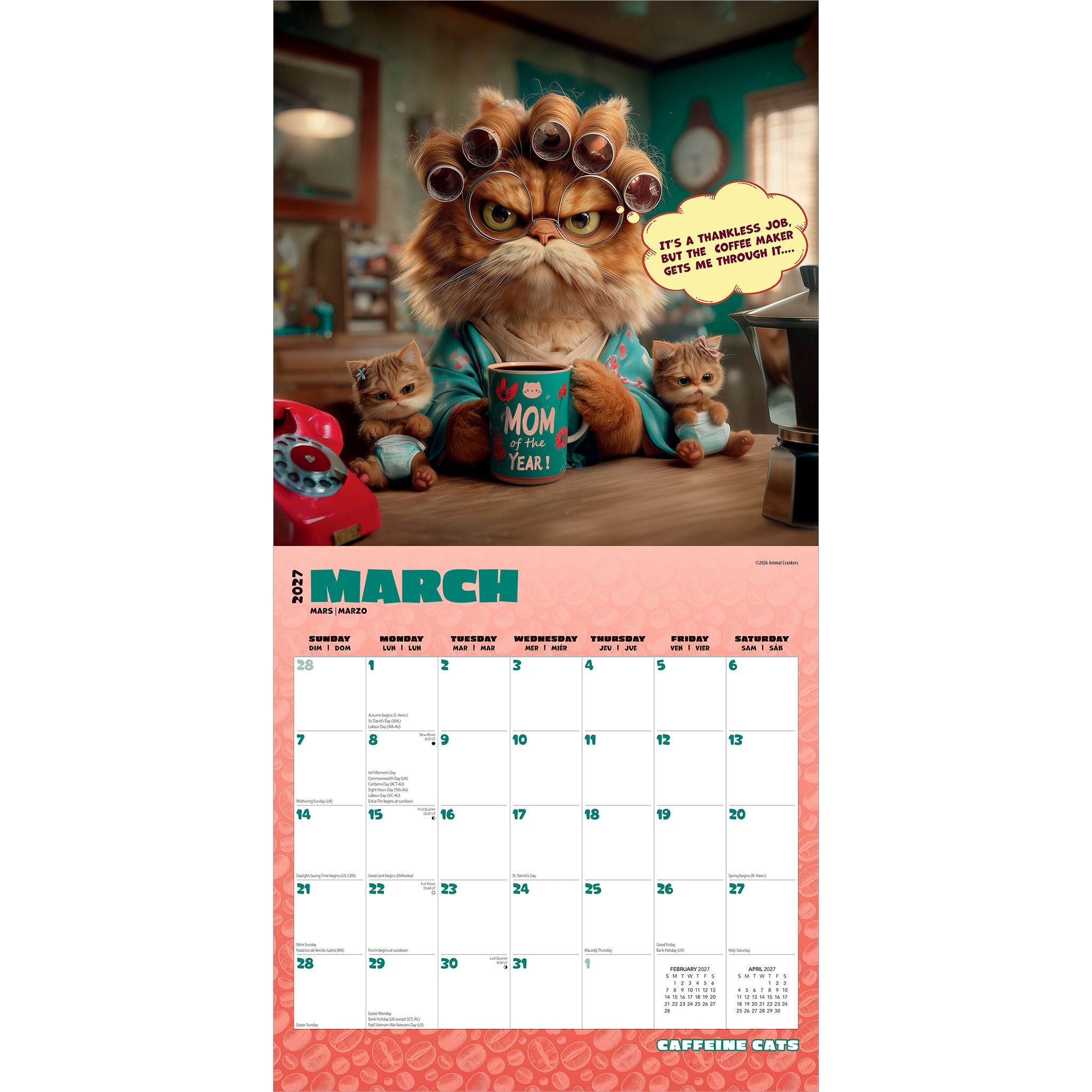 Caffeine Cats 2027 Wall Calendar - Online Only