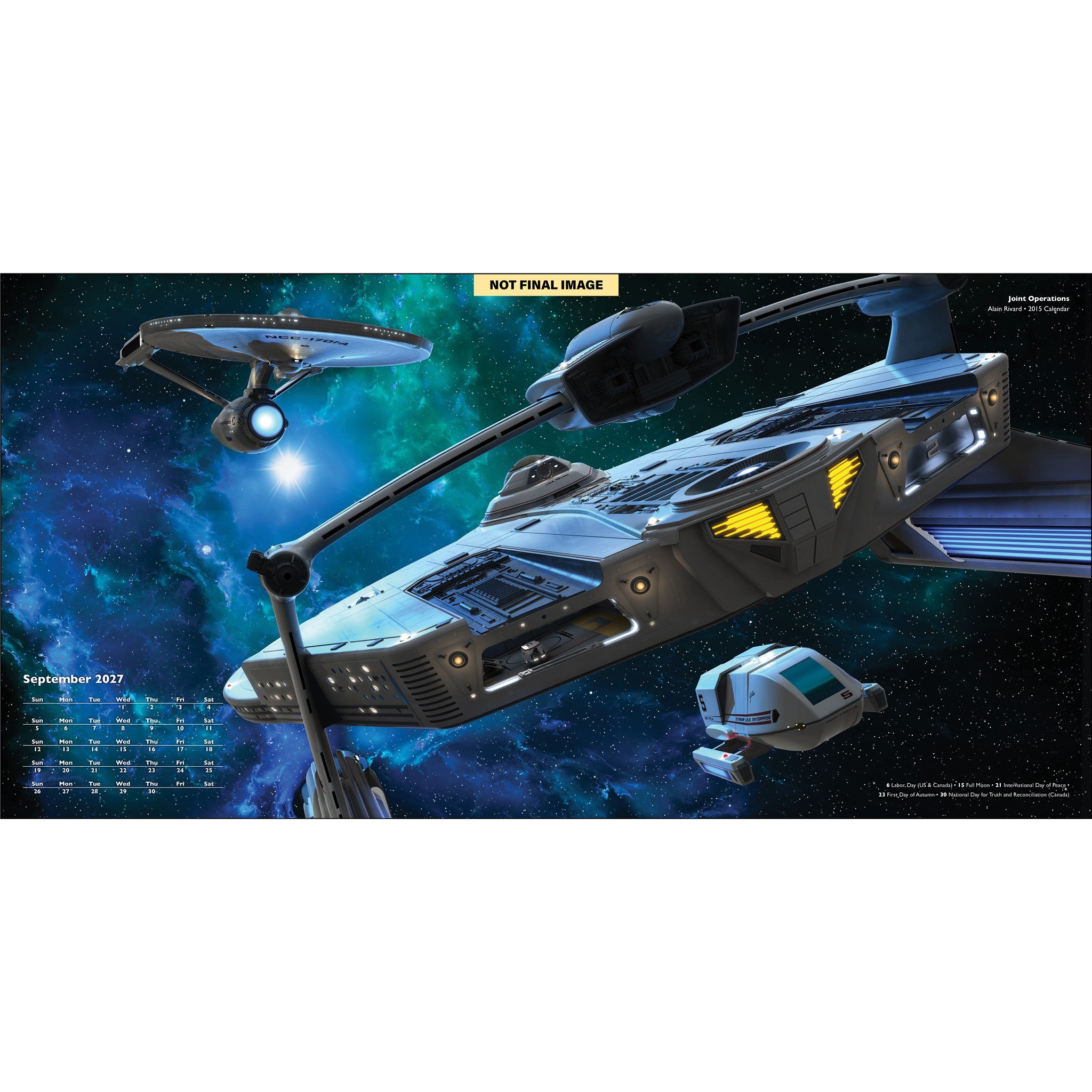 Calendrier mural Star Trek Vaisseaux de la ligne 2027