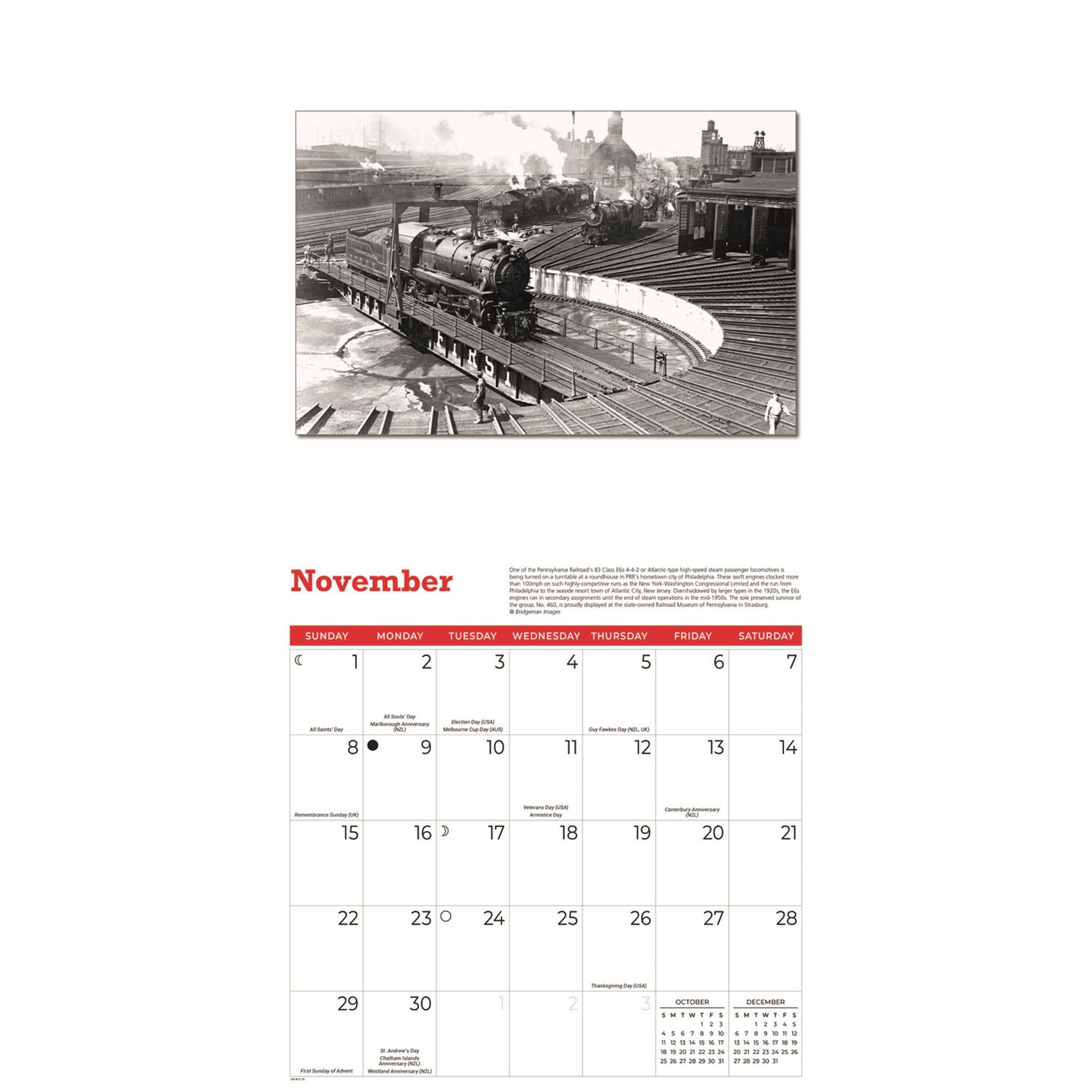 Calendrier mural Trains Classiques 2026