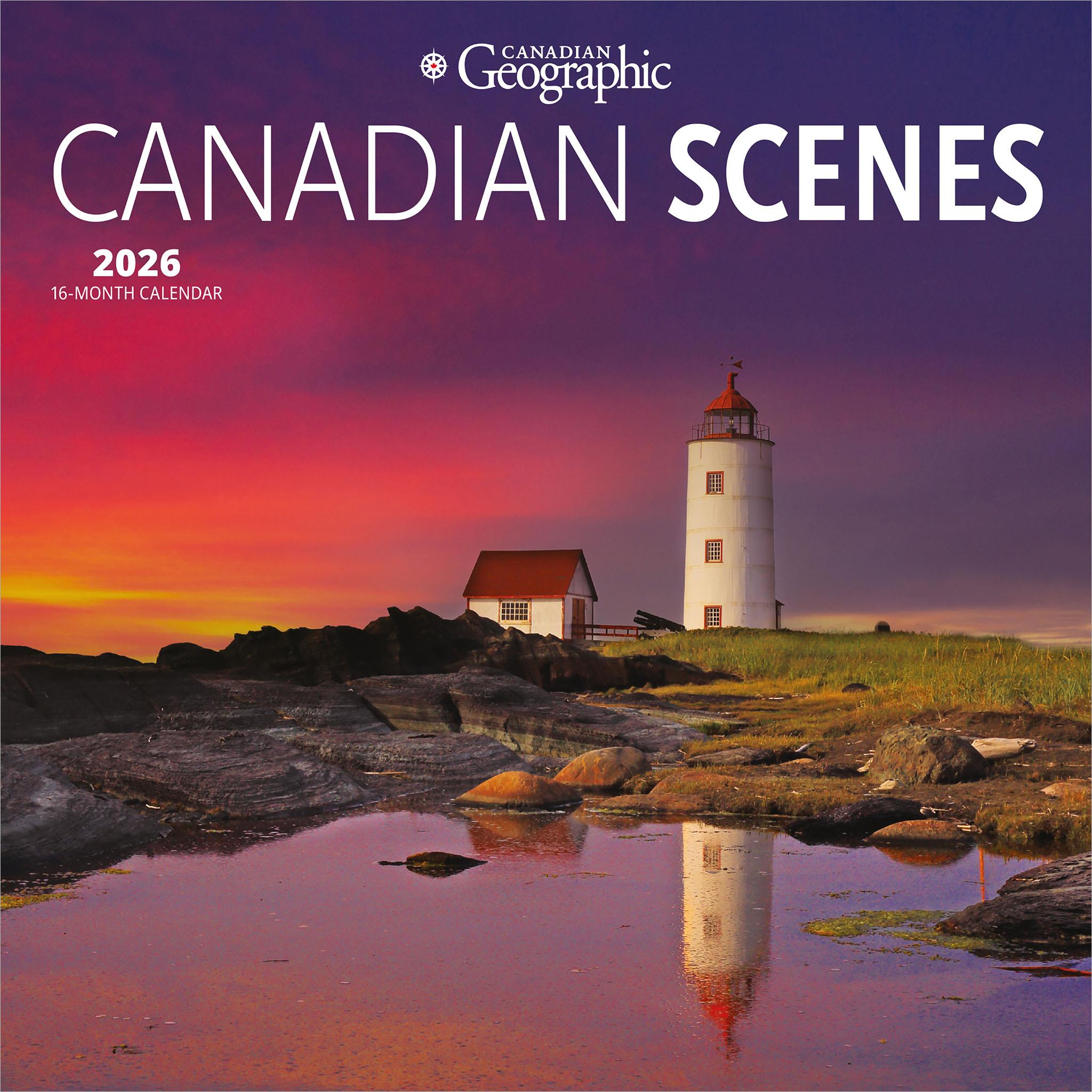 Calendrier miniature moyen Canadian Geographic Scènes canadiennes 2026