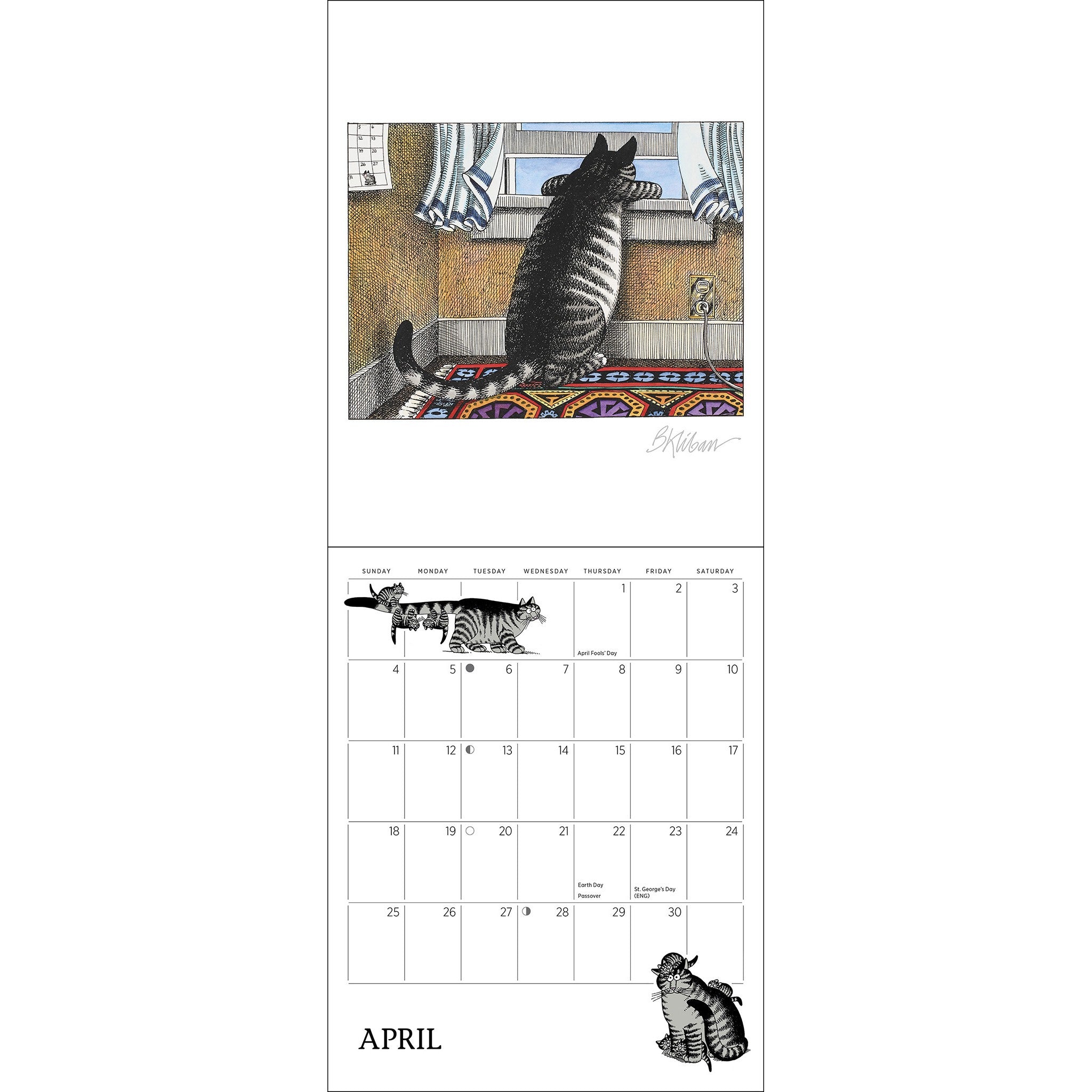 Mini-calendrier B Kliban Cat 2027 - Disponible en ligne seulement