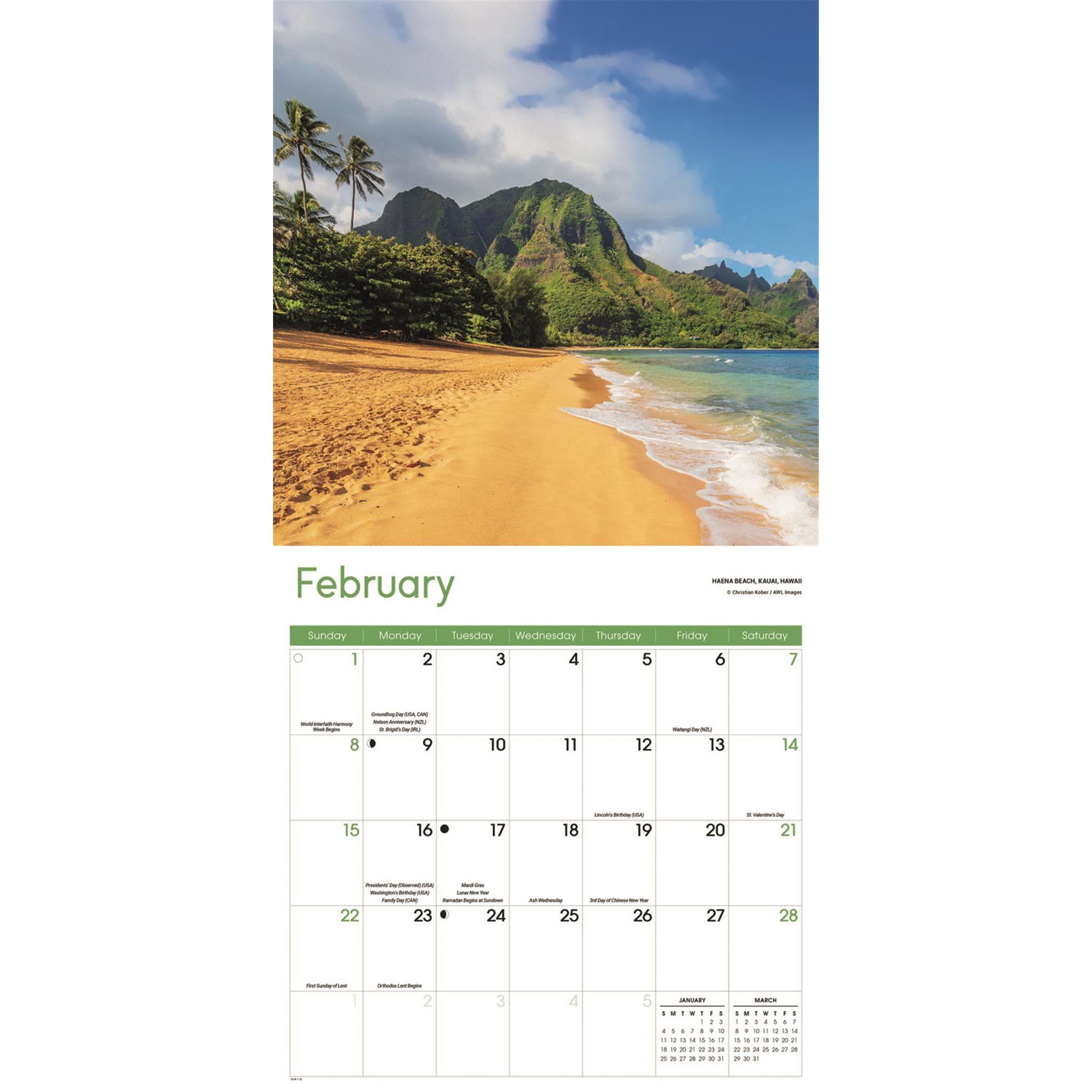 Beaches 2026 Wall Calendar