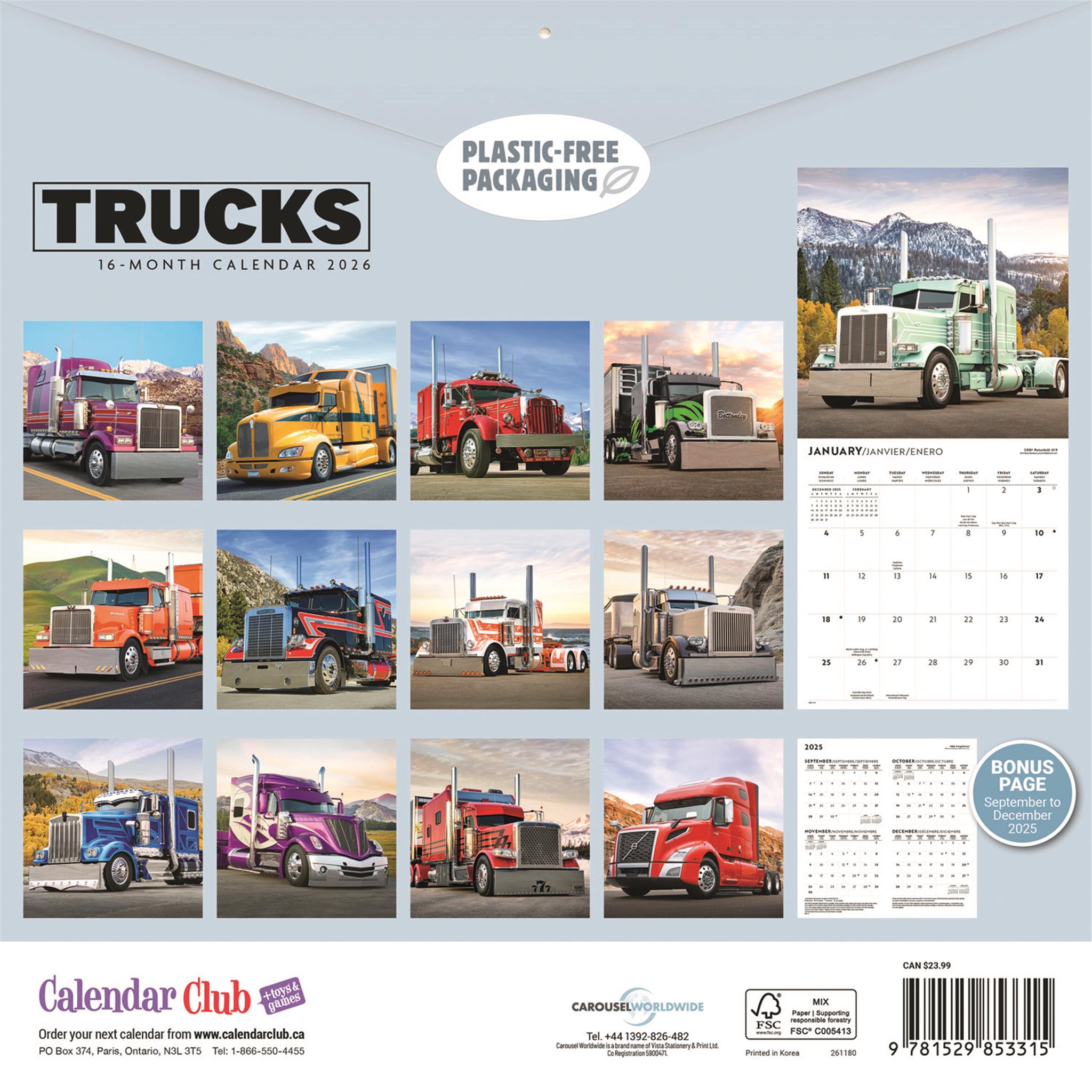 Calendrier mural Camions 2026