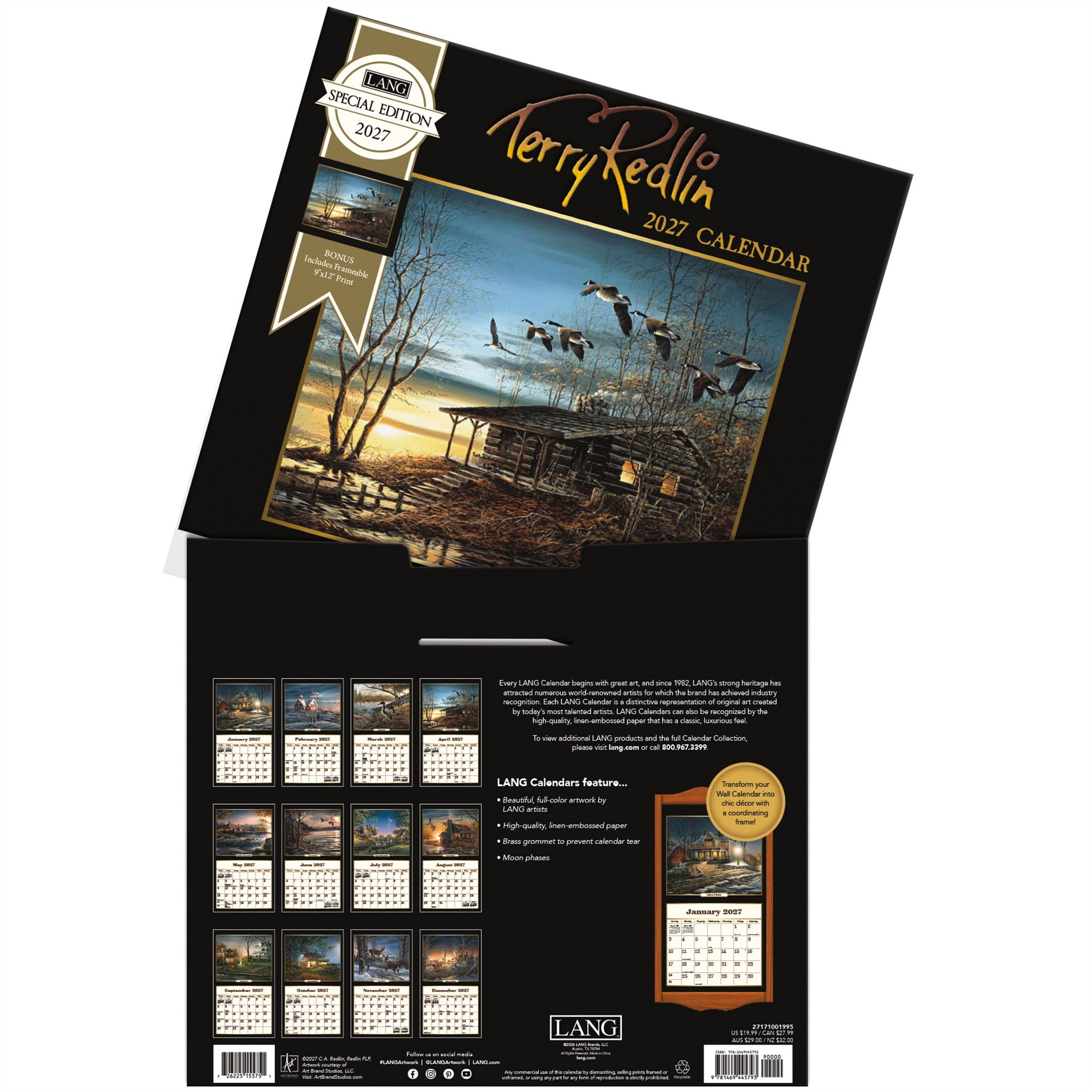 Terry Redlin Special Edition with Print 2027 Wall Calendar