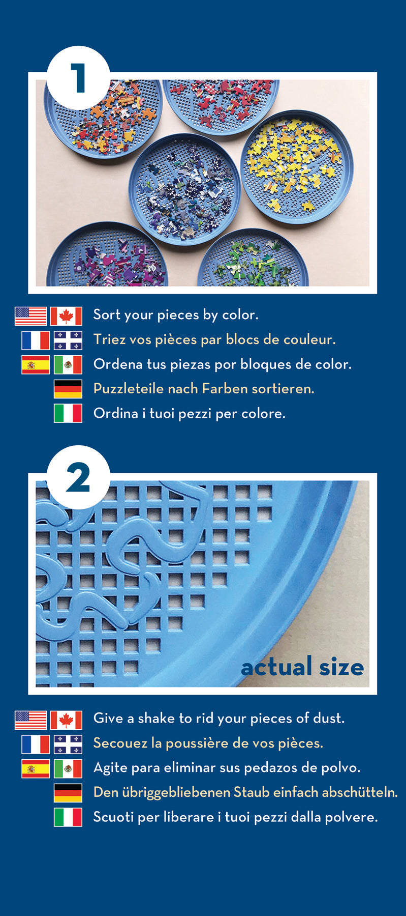 Plateaux de tri de puzzles