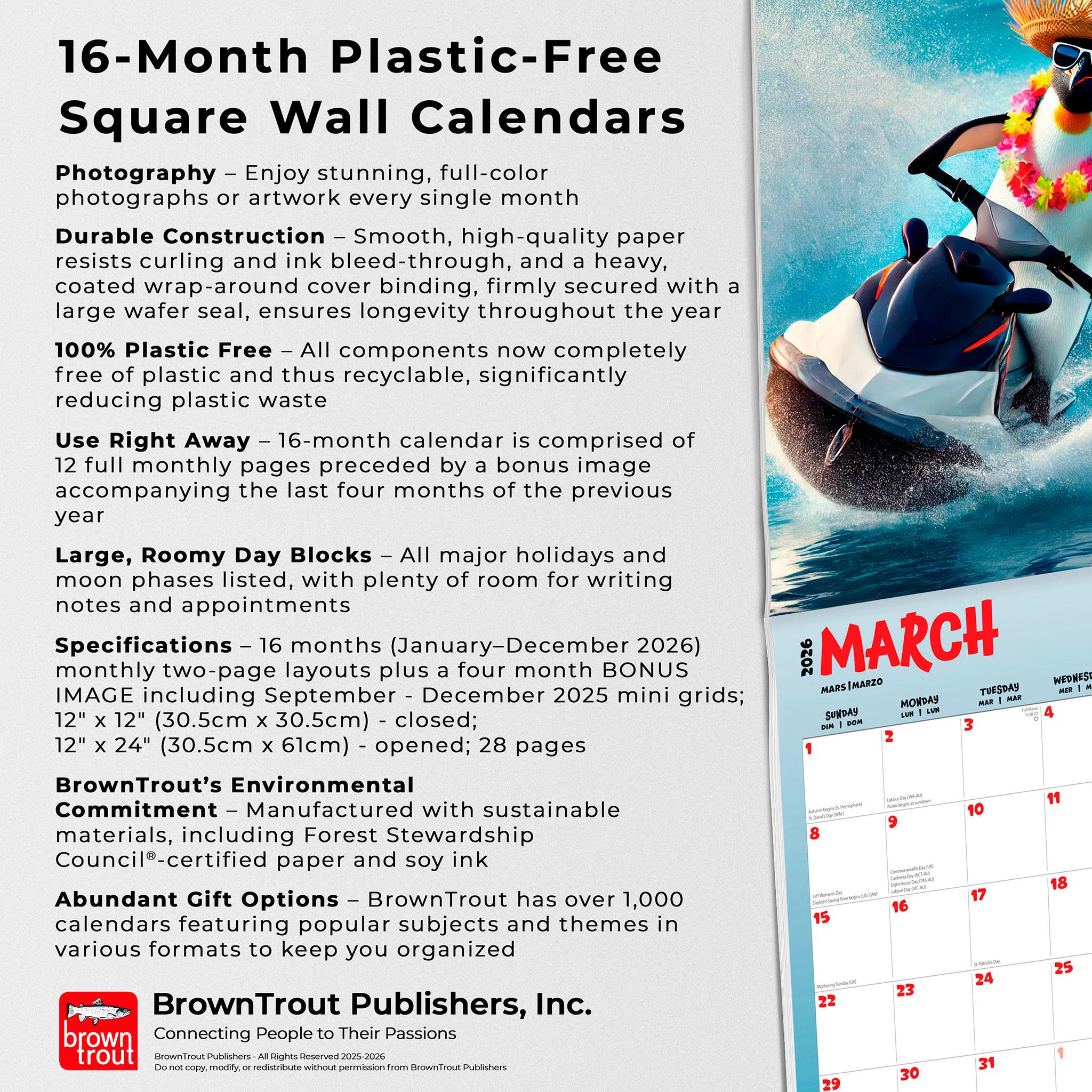 Calendrier mural Penguin Party 2026